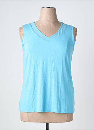 Top stretch sans manche bleu BARBARA LEBEK femme