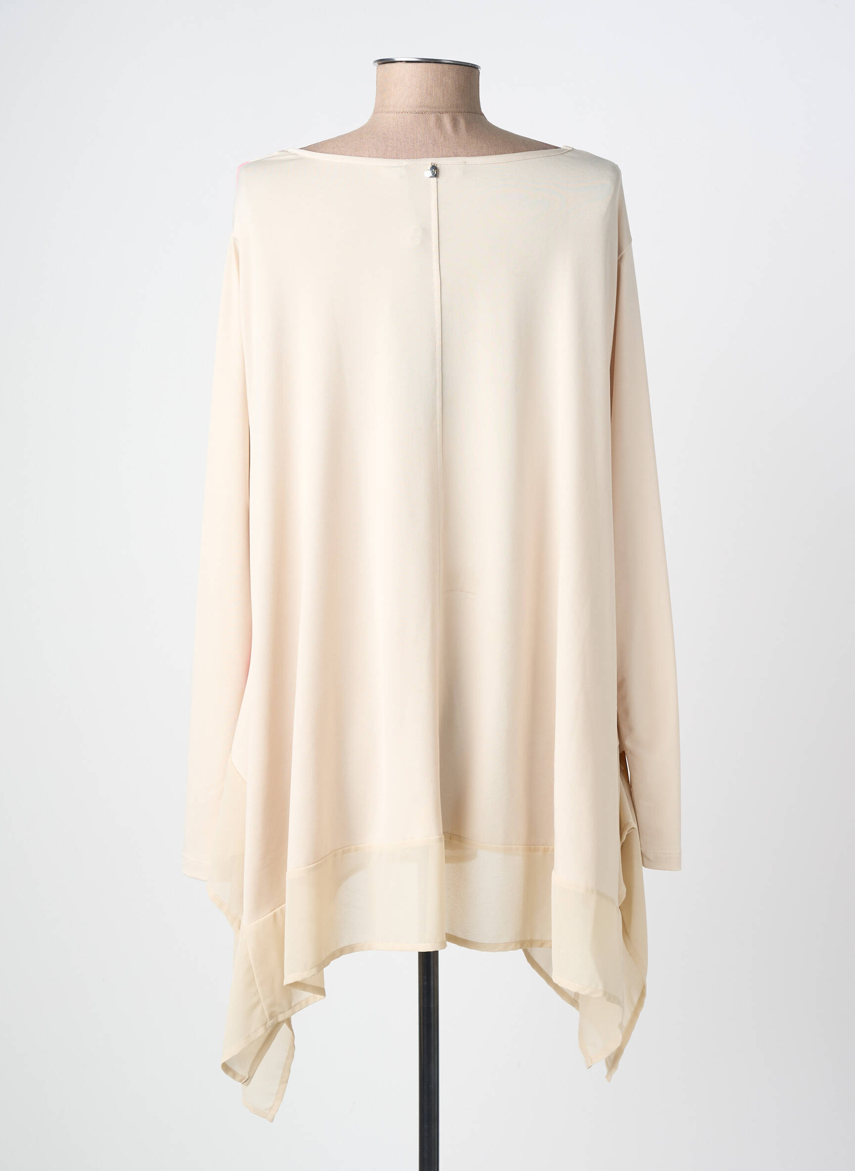 Tunique manches longues col rond beige SOPHIA femme