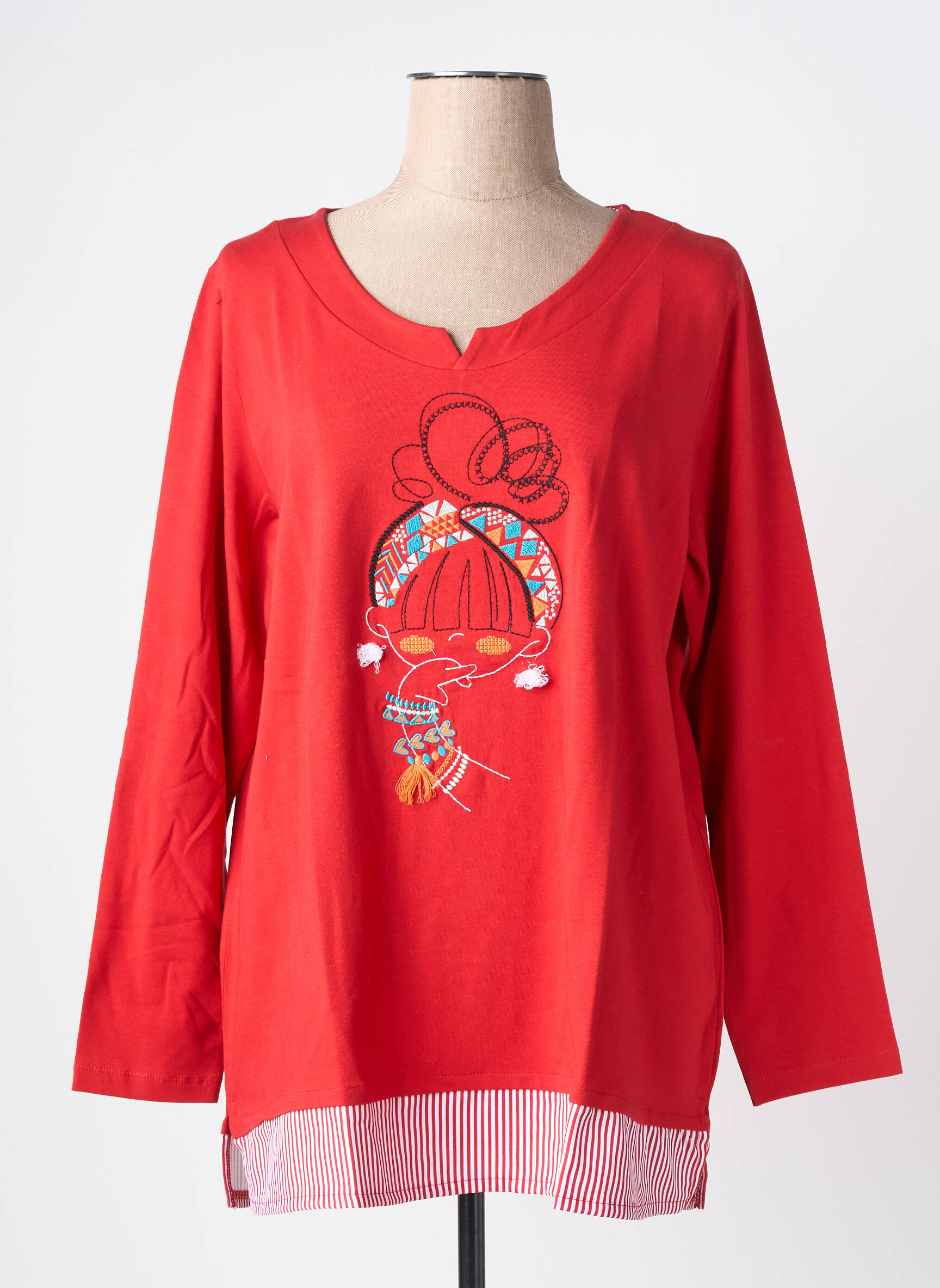 T-shirt manches longues manches longues rouge NOOS NOOS femme