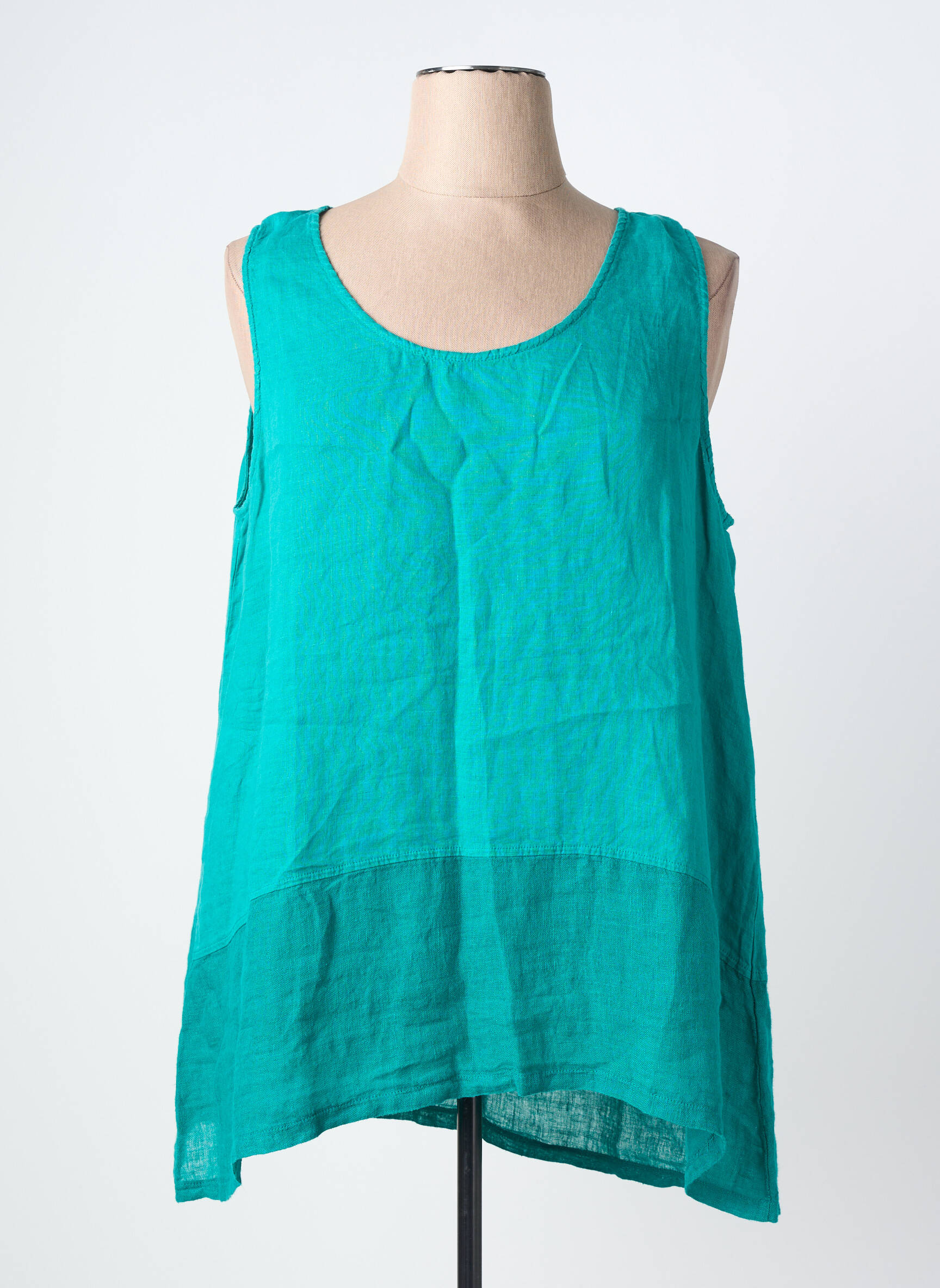 Tunique sans manche col rond bleu DS femme