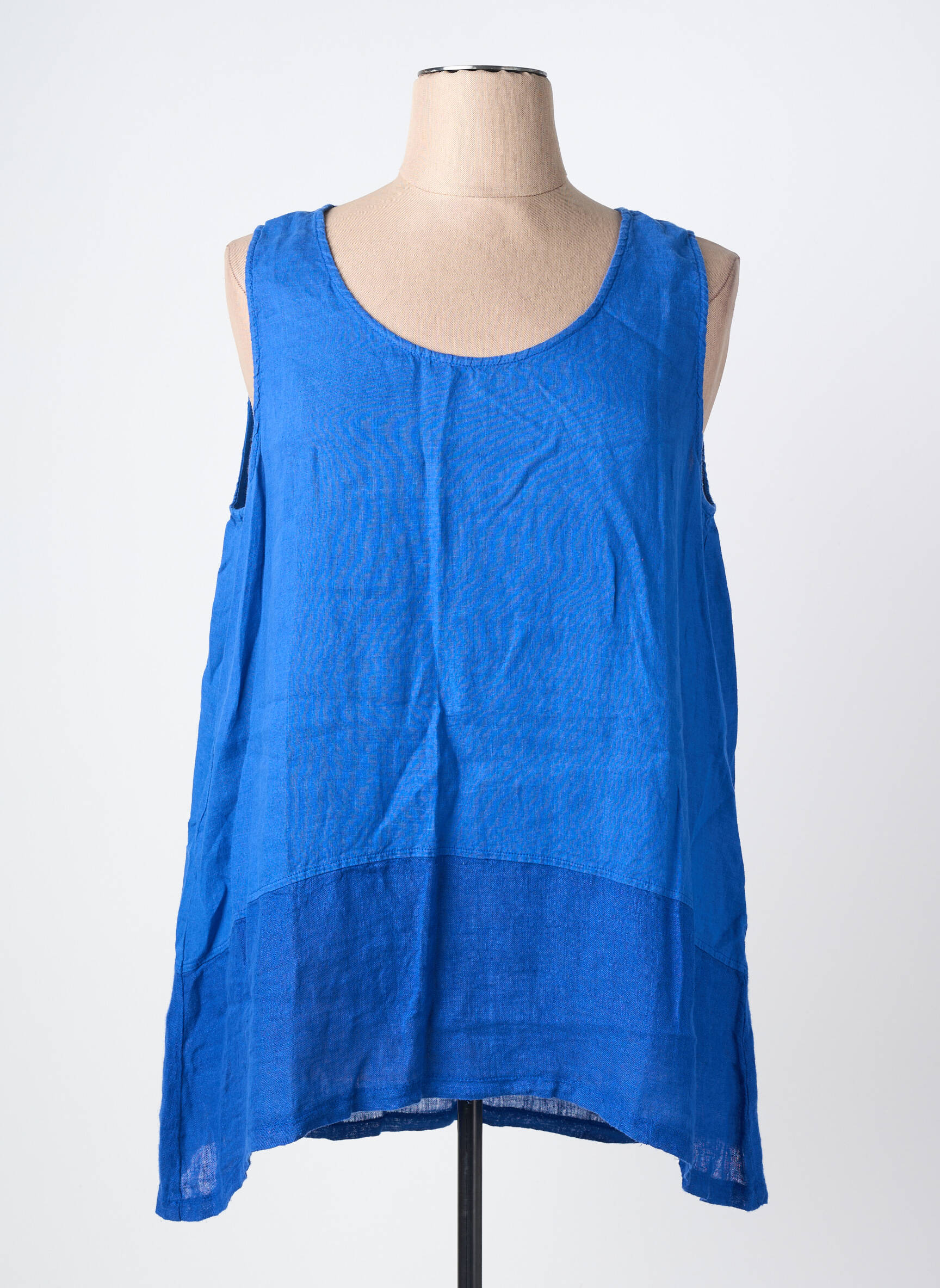 Tunique sans manche col rond bleu fonce DS femme