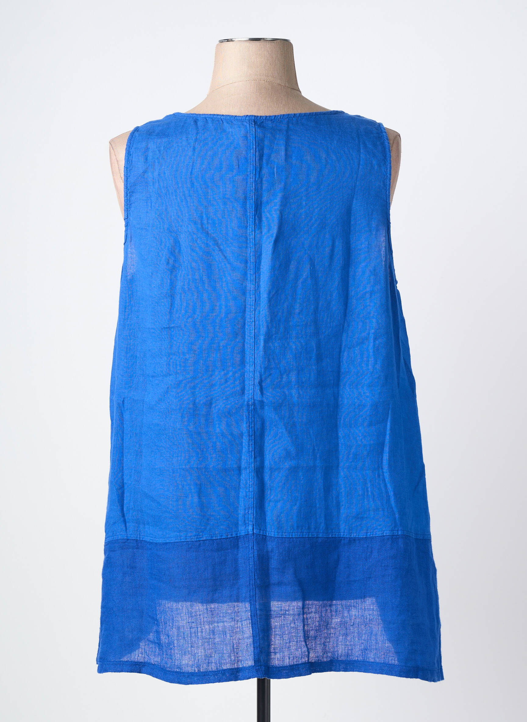 Tunique sans manche col rond bleu fonce DS femme