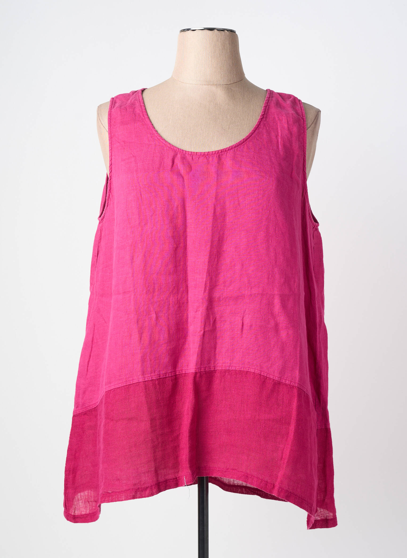 Tunique sans manche col rond rose DS femme