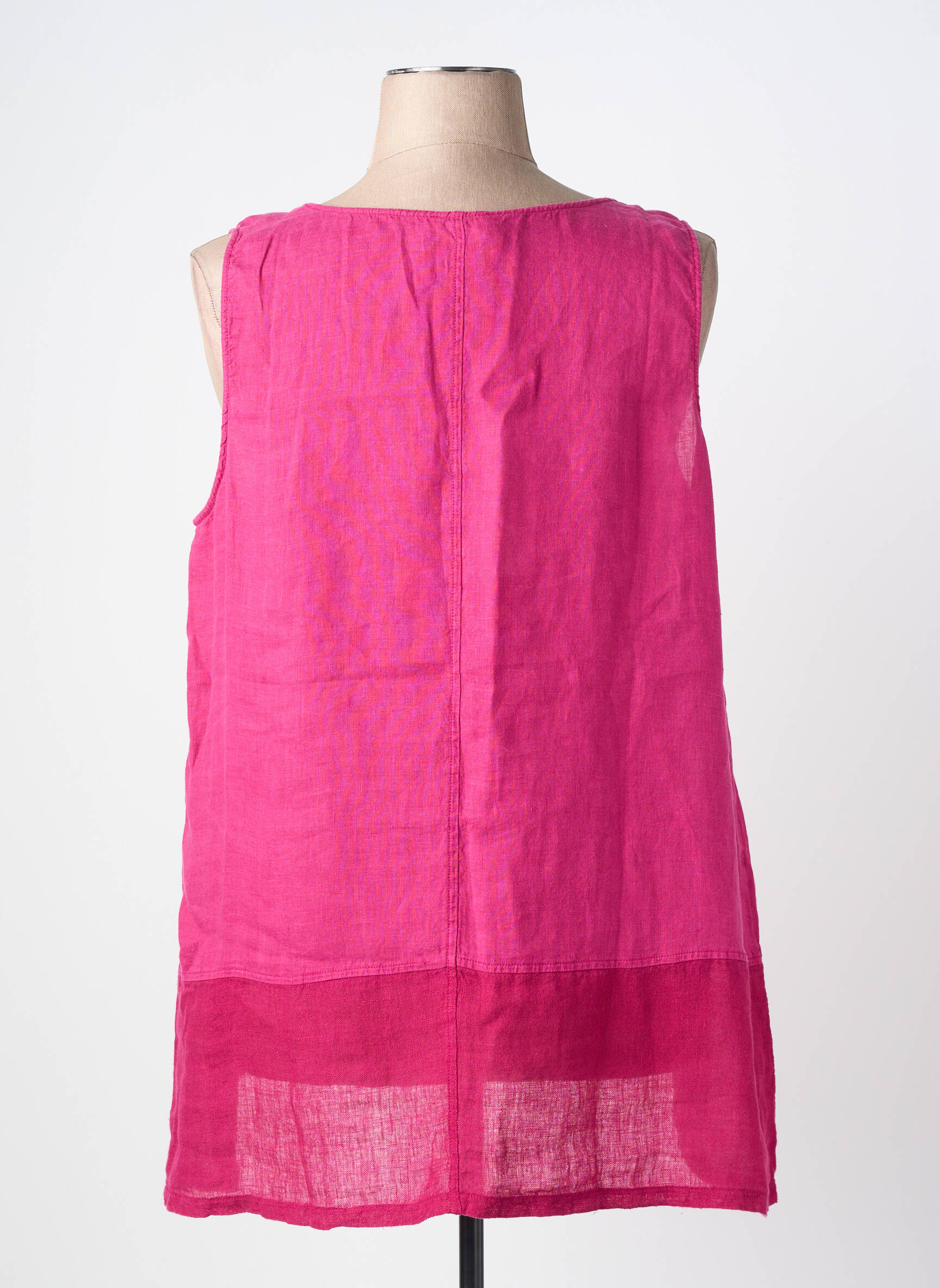 Tunique sans manche col rond rose DS femme