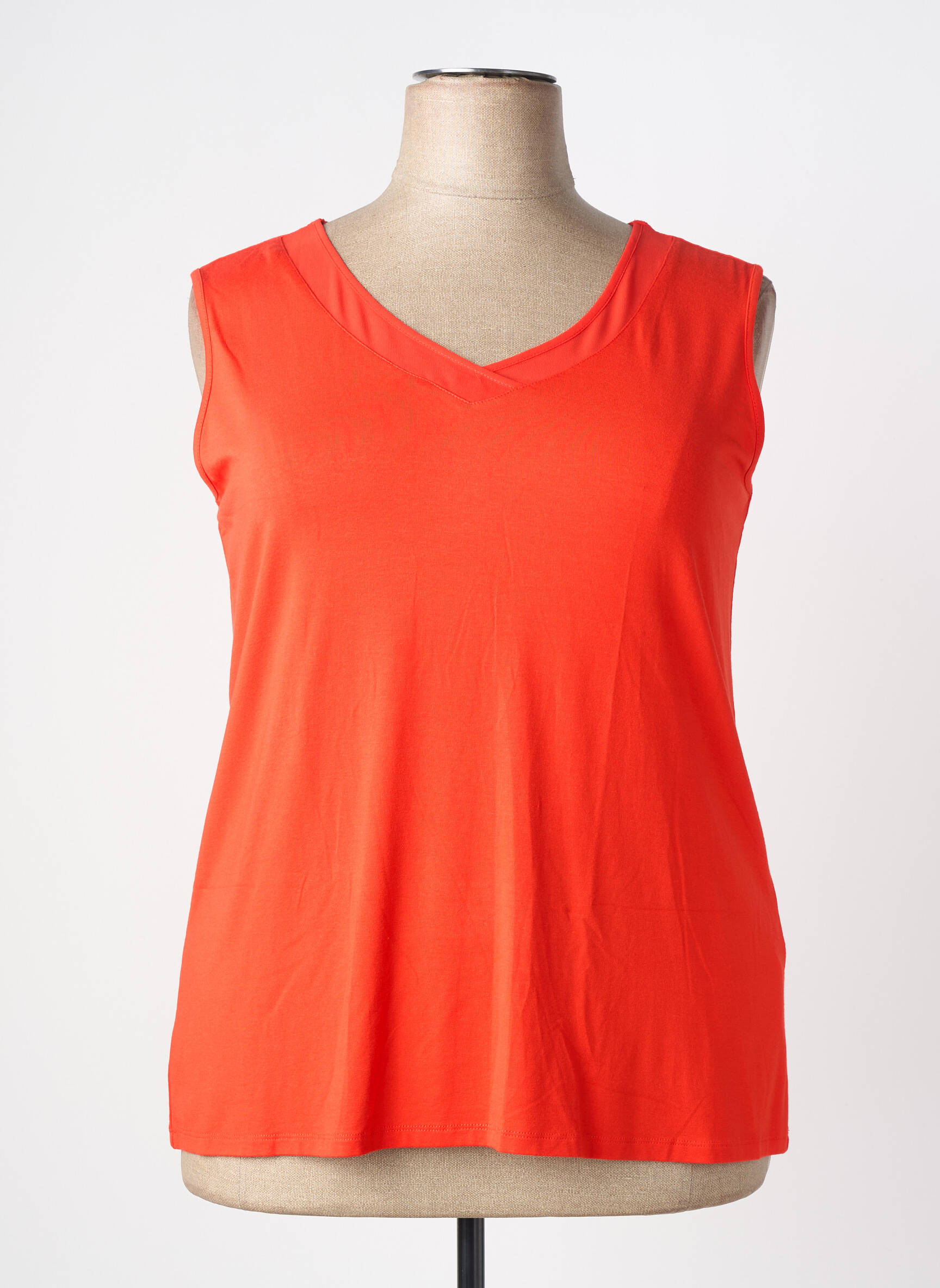 Top stretch sans manche orange BARBARA LEBEK femme