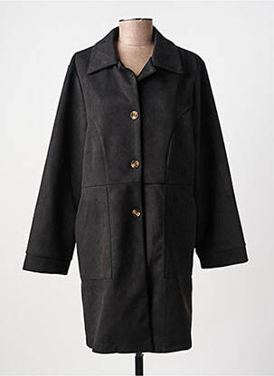 Manteau long coupe droite sans capuche noir SPG WOMAN femme