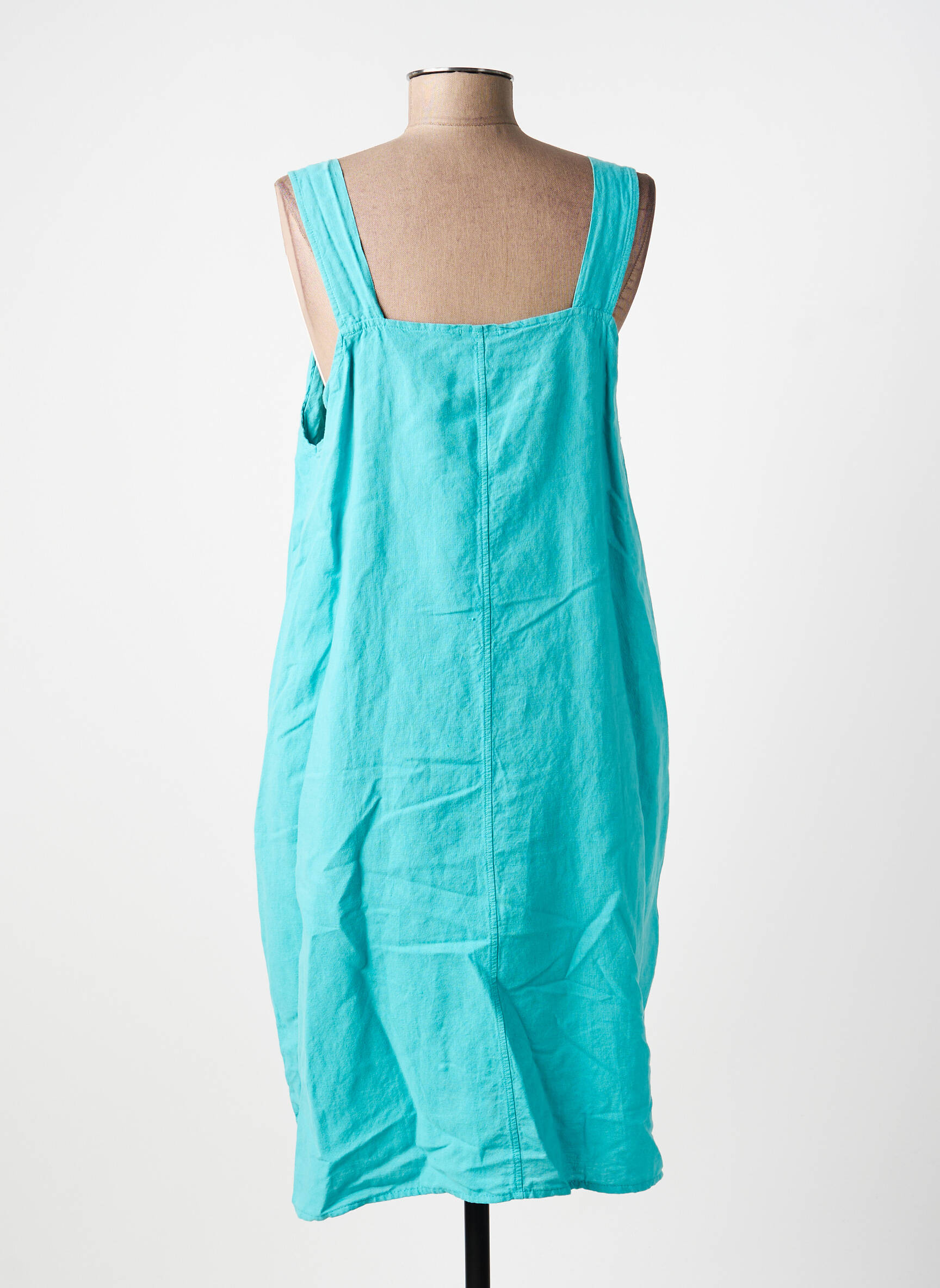 Robe mi-longue fines bretelles bleu G!OZE femme