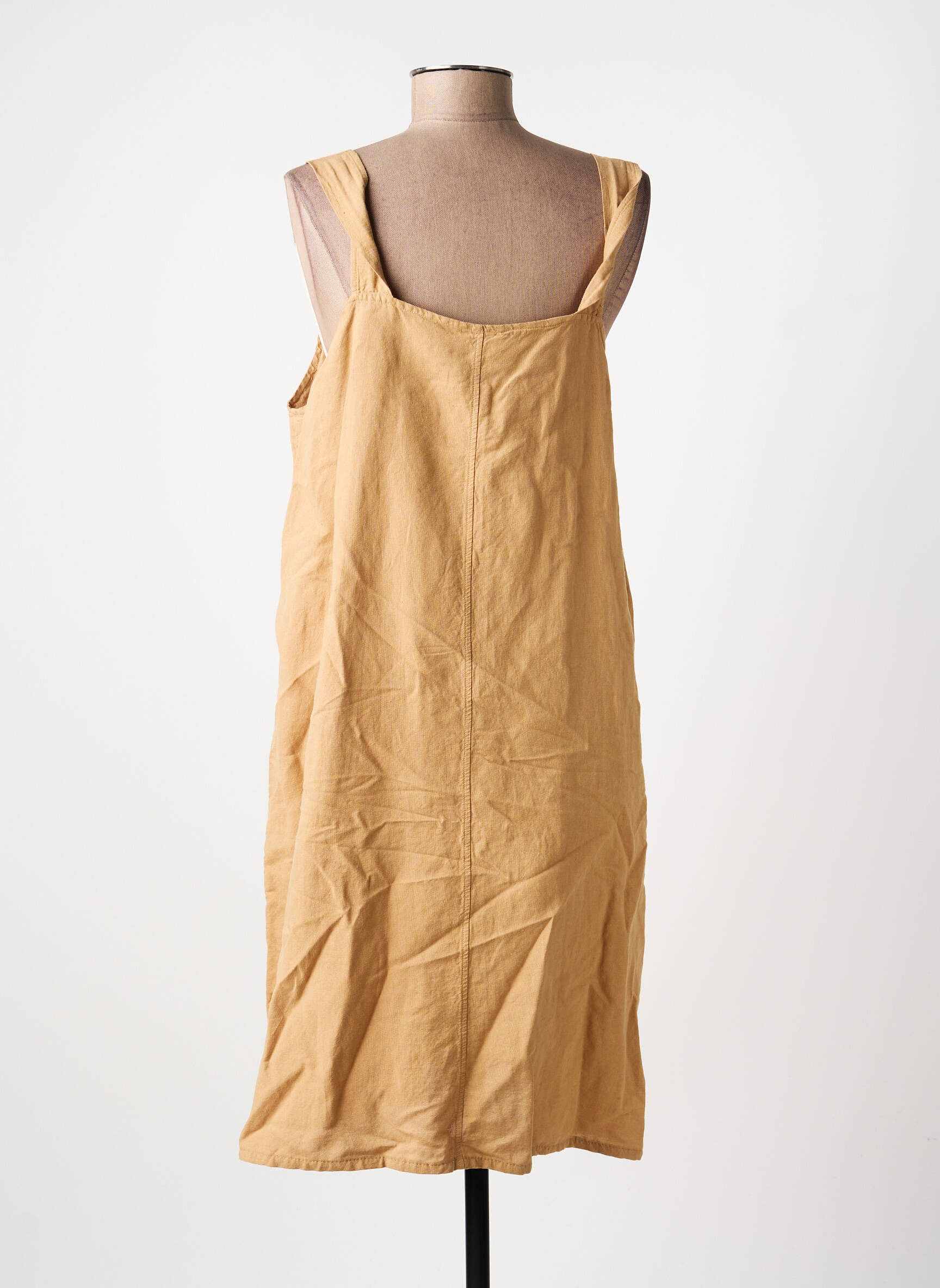 Robe mi-longue fines bretelles beige G!OZE femme