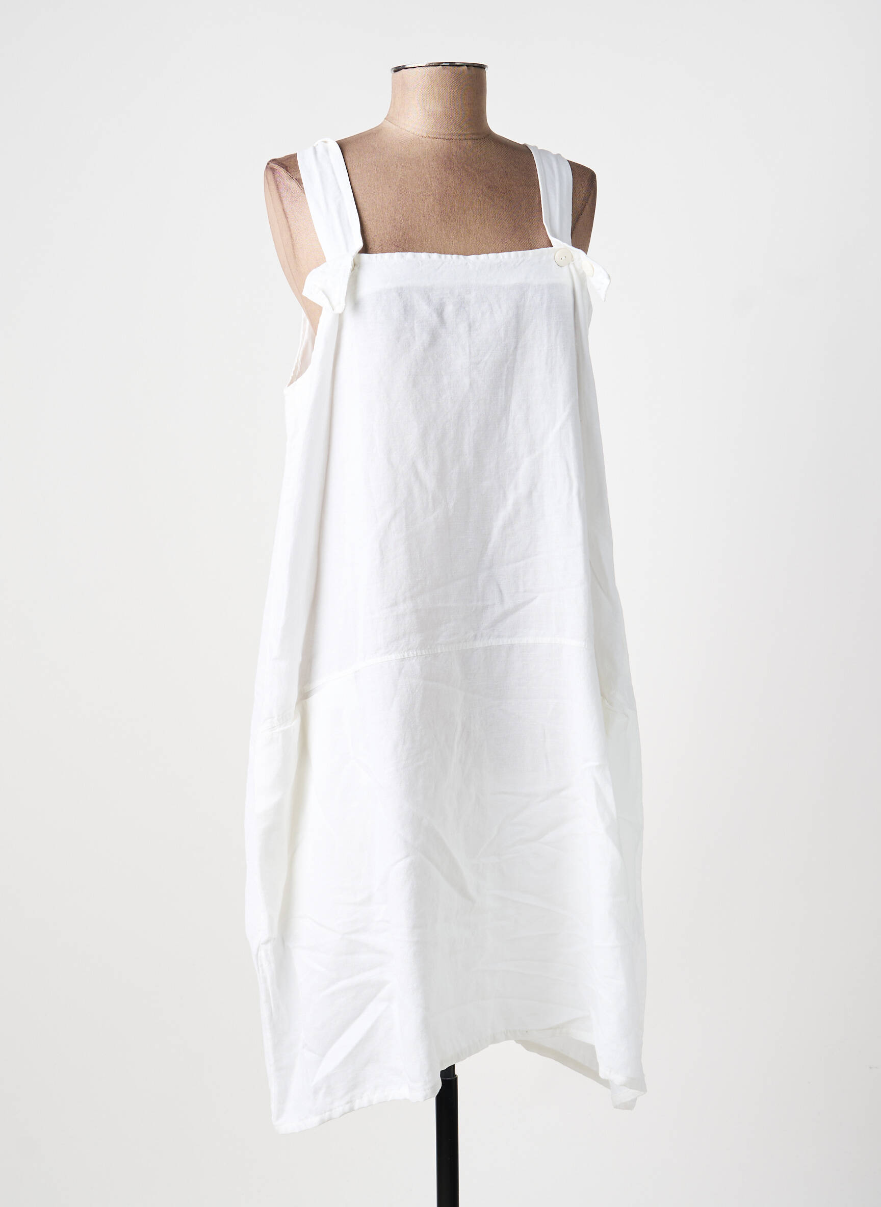 Robe mi-longue fines bretelles blanc G!OZE femme