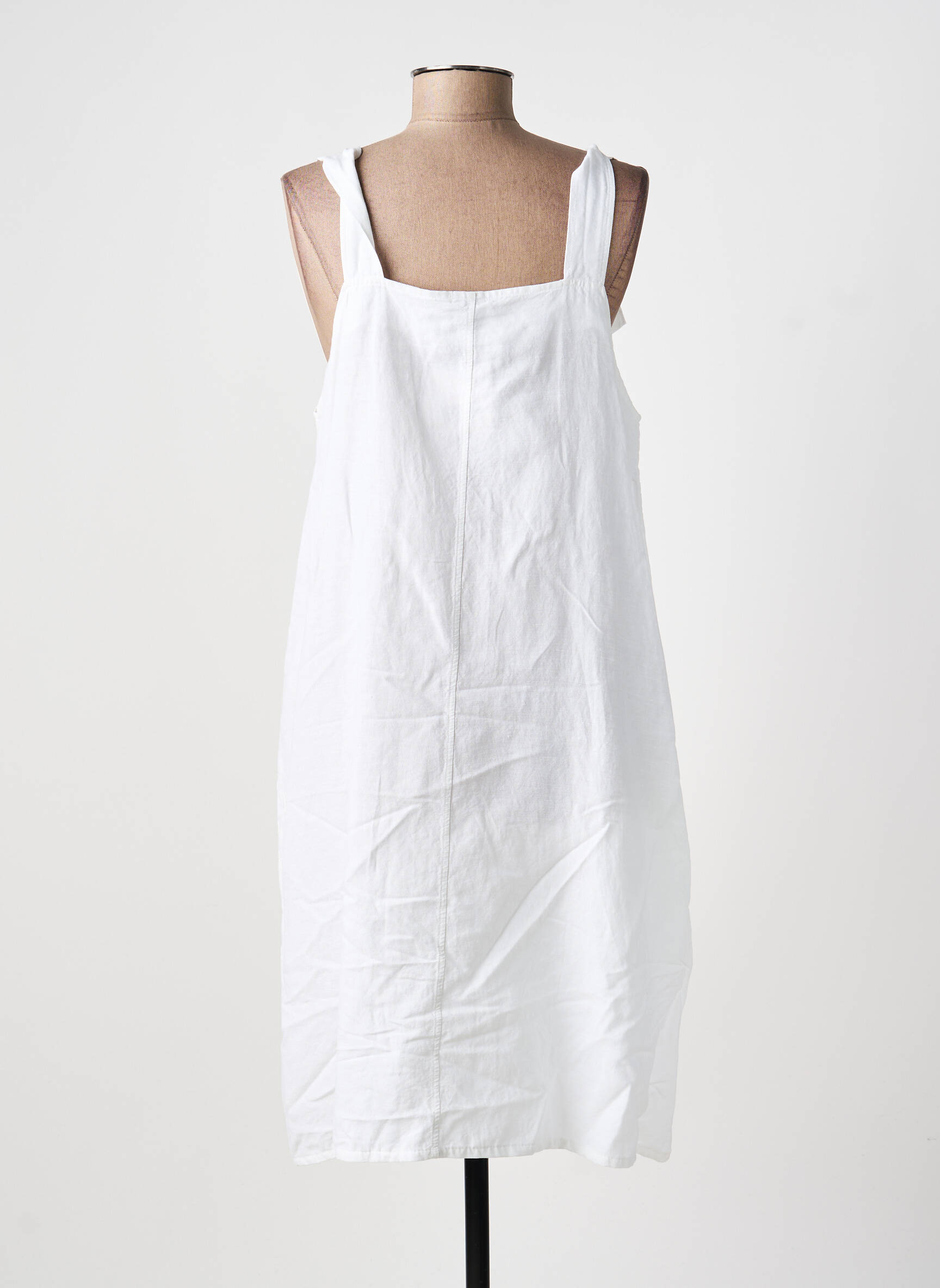 Robe mi-longue fines bretelles blanc G!OZE femme