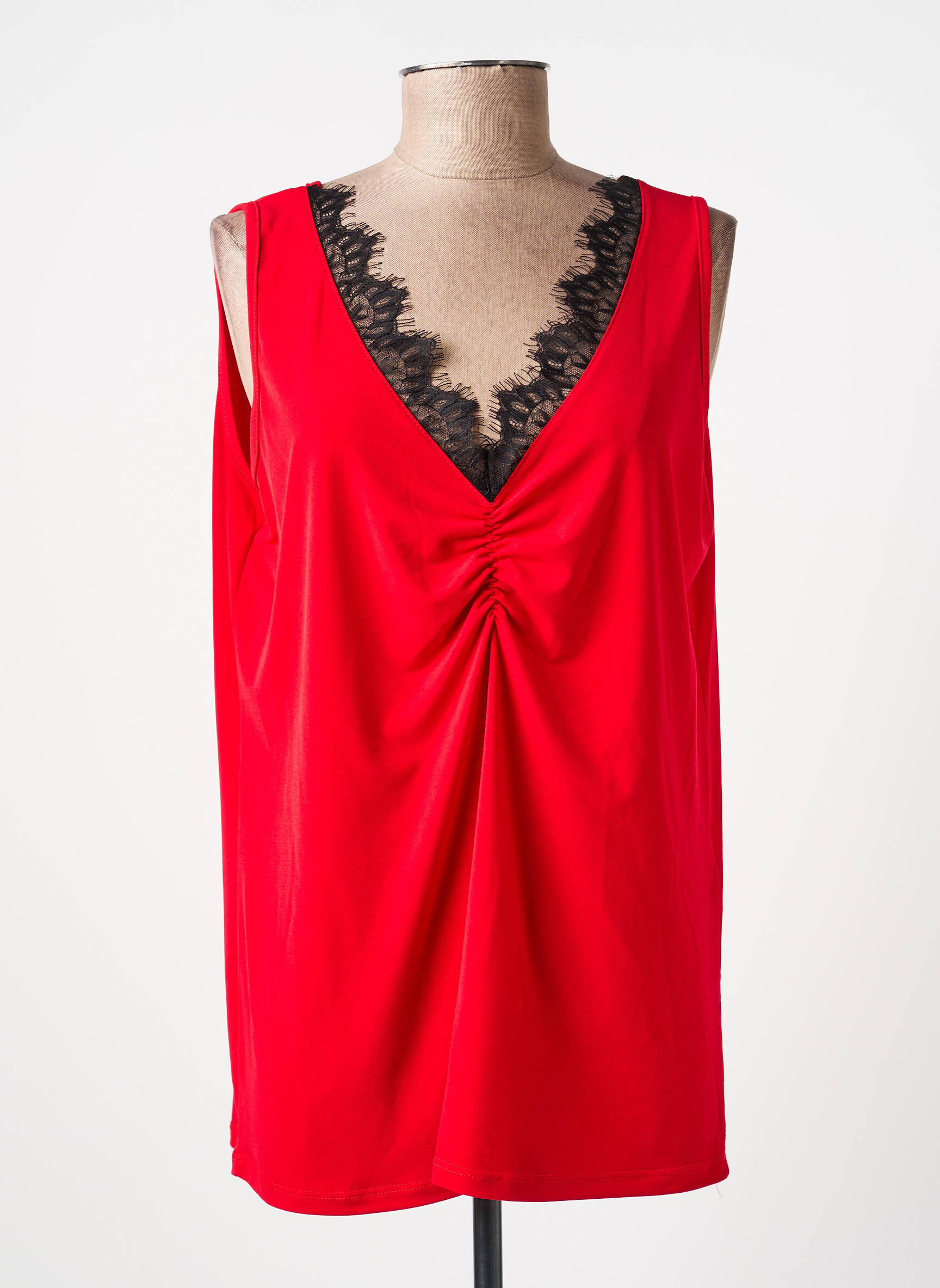 Top stretch sans manche rouge SPG WOMAN femme