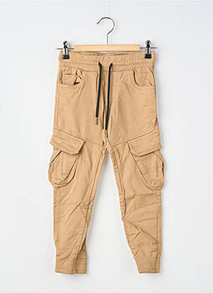 Pantalon cargo stretch taille élastique marron SQUARED & CUBED garçon