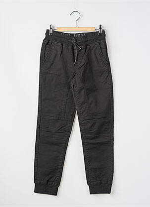Pantalon droit poches taille élastique noir KAPORAL garçon