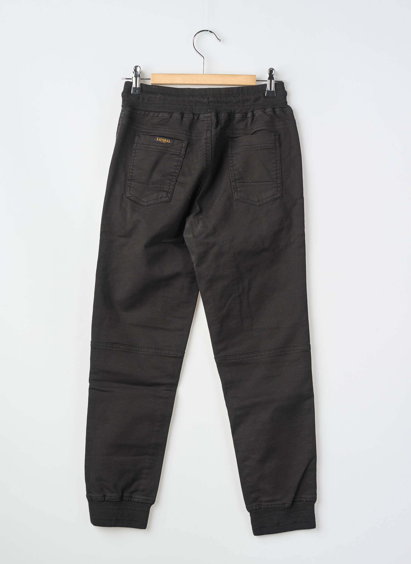 Pantalon droit poches taille élastique noir KAPORAL garçon