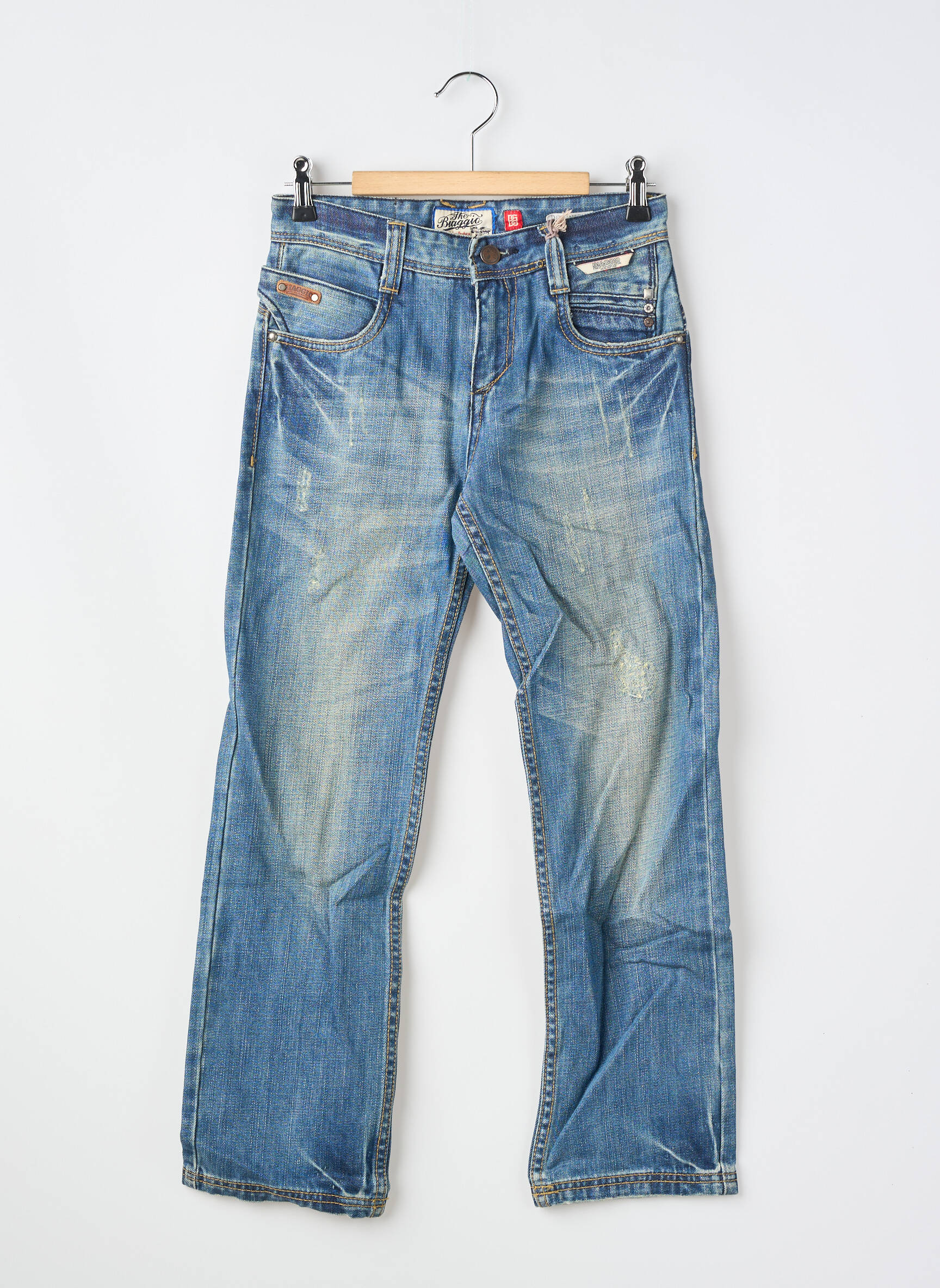 Jeans coupe droite tissage brut bleu BIAGGIO garçon