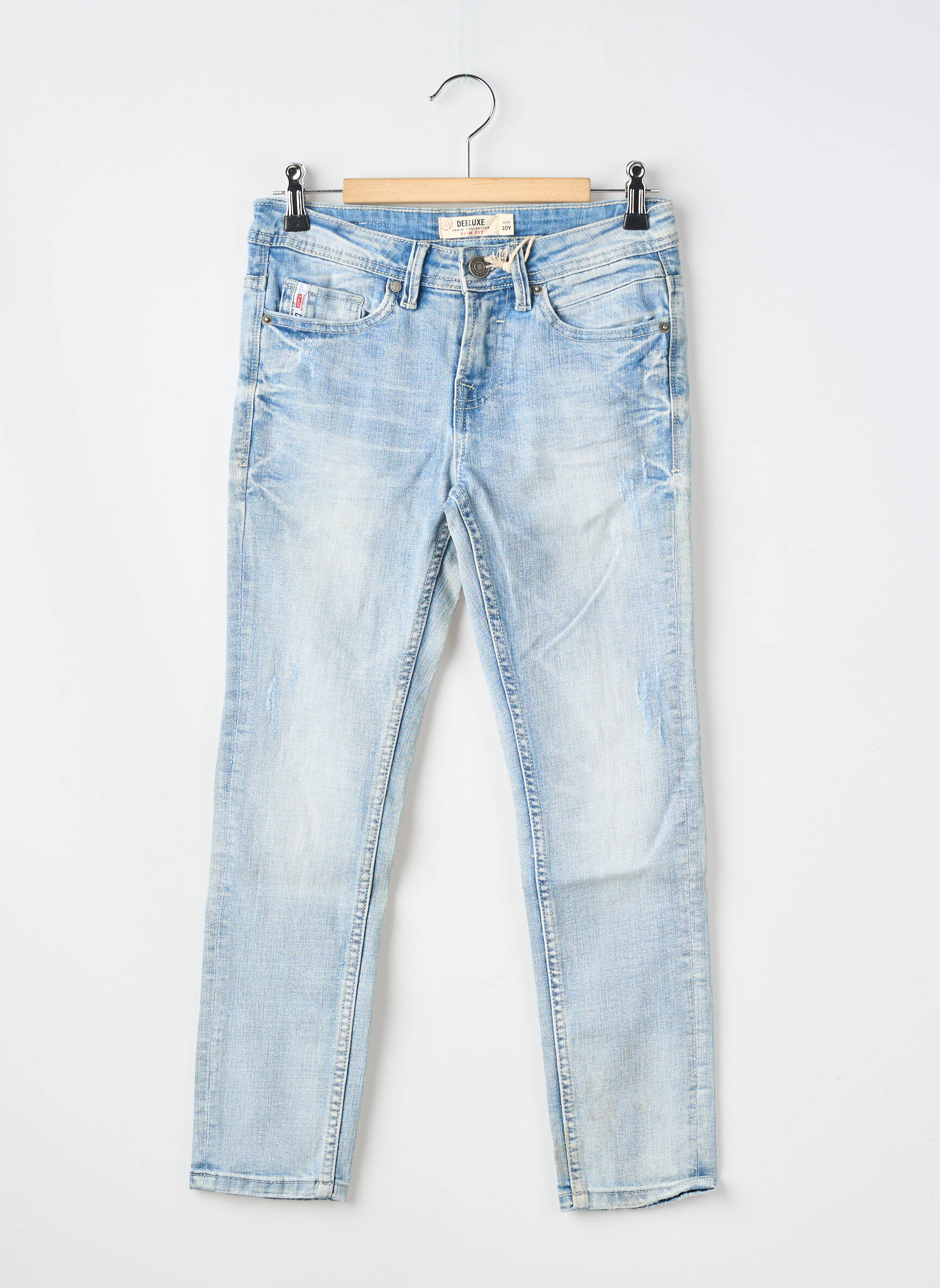 Jeans coupe slim effet usé délavé bleu DEELUXE garçon