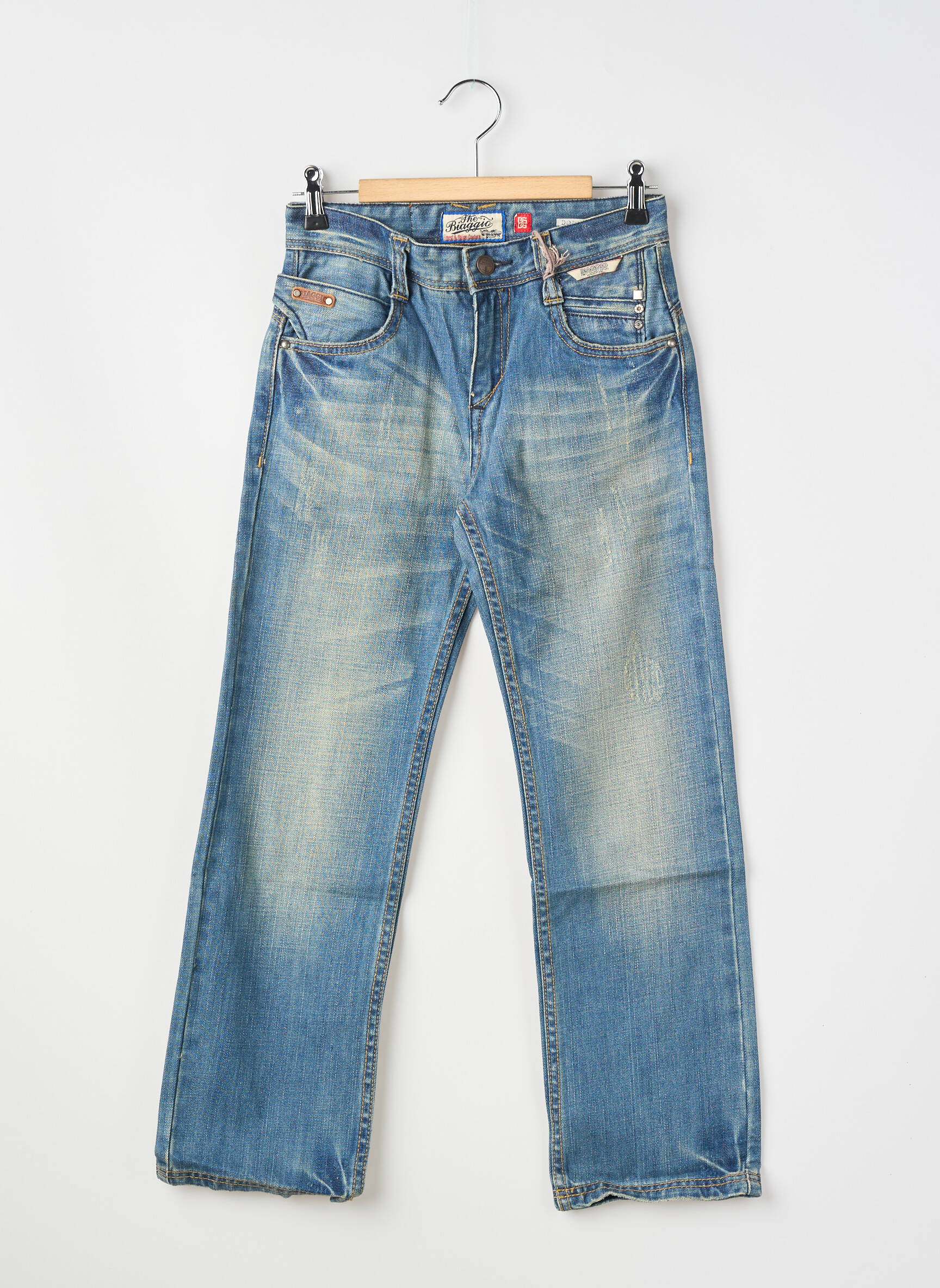 Jeans coupe droite tissage brut bleu BIAGGIO garçon