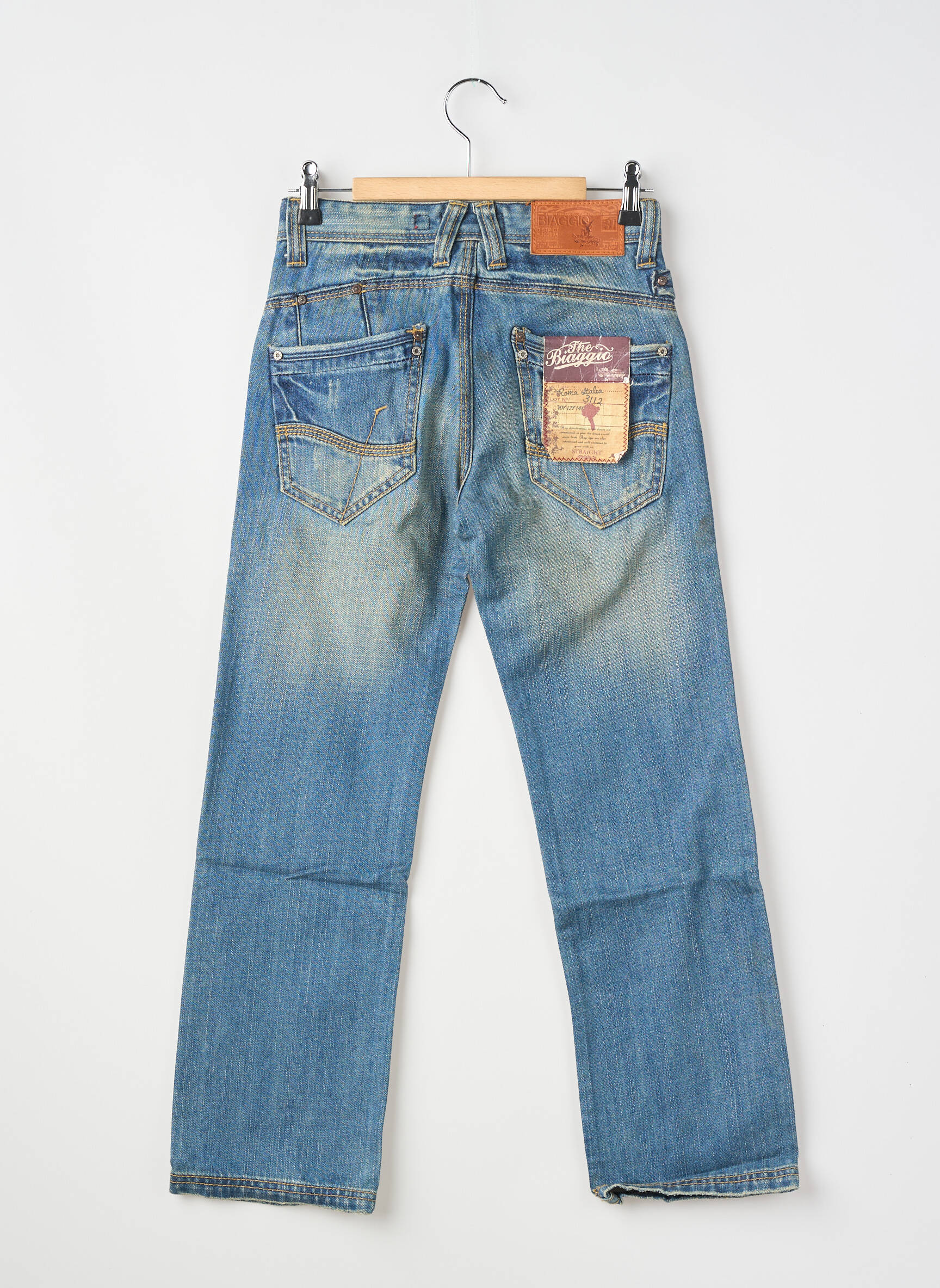 Jeans coupe droite tissage brut bleu BIAGGIO garçon