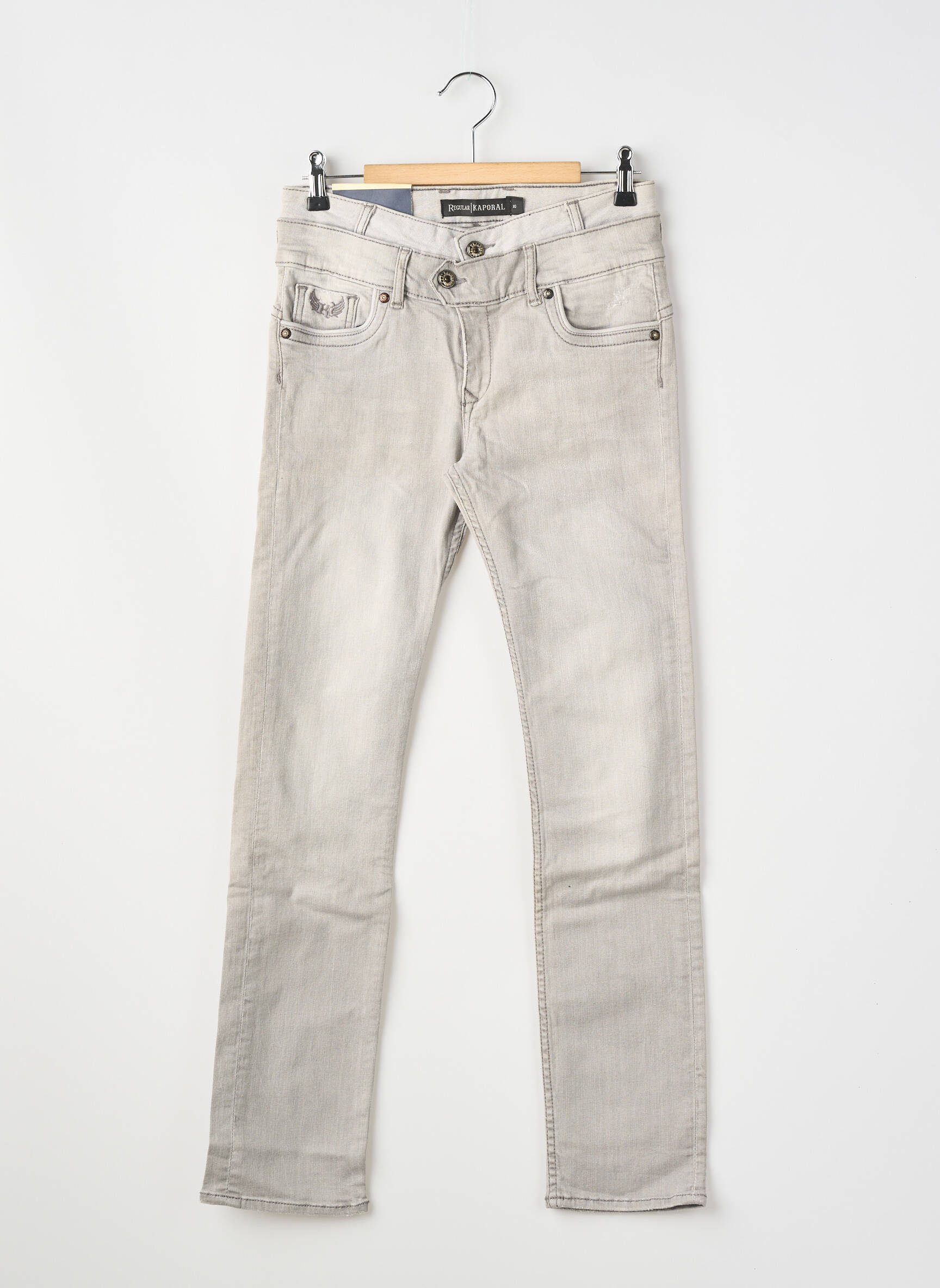 Jeans coupe slim poches gris KAPORAL garçon