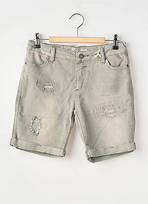 Bermuda tissage denim taille ajustable gris DEELUXE garçon