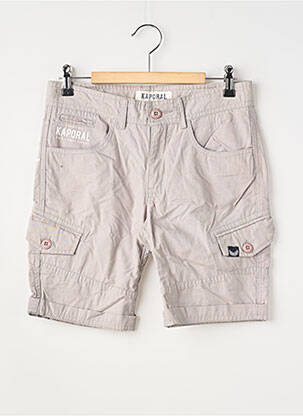 Bermuda fermeture zippée sous rabat boutonné taille ajustable gris KAPORAL garçon