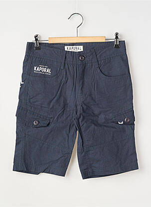 Bermuda fermeture zippée sous rabat boutonné taille ajustable bleu KAPORAL garçon