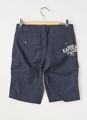 Bermuda fermeture zippée sous rabat boutonné taille ajustable bleu KAPORAL garçon