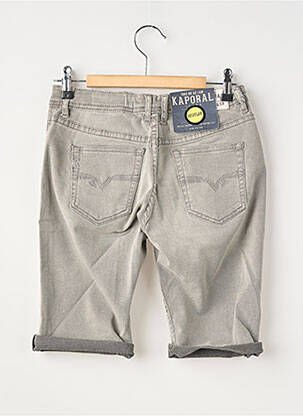 Bermuda tissage denim taille ajustable gris KAPORAL garçon