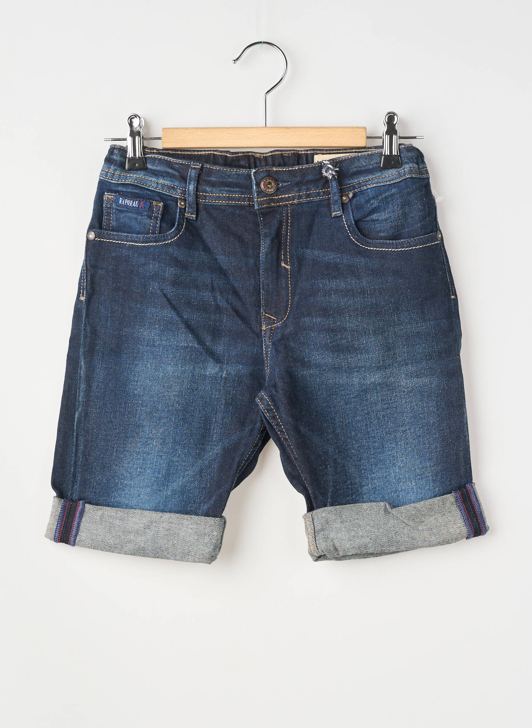Bermuda tissage denim taille ajustable bleu KAPORAL garçon