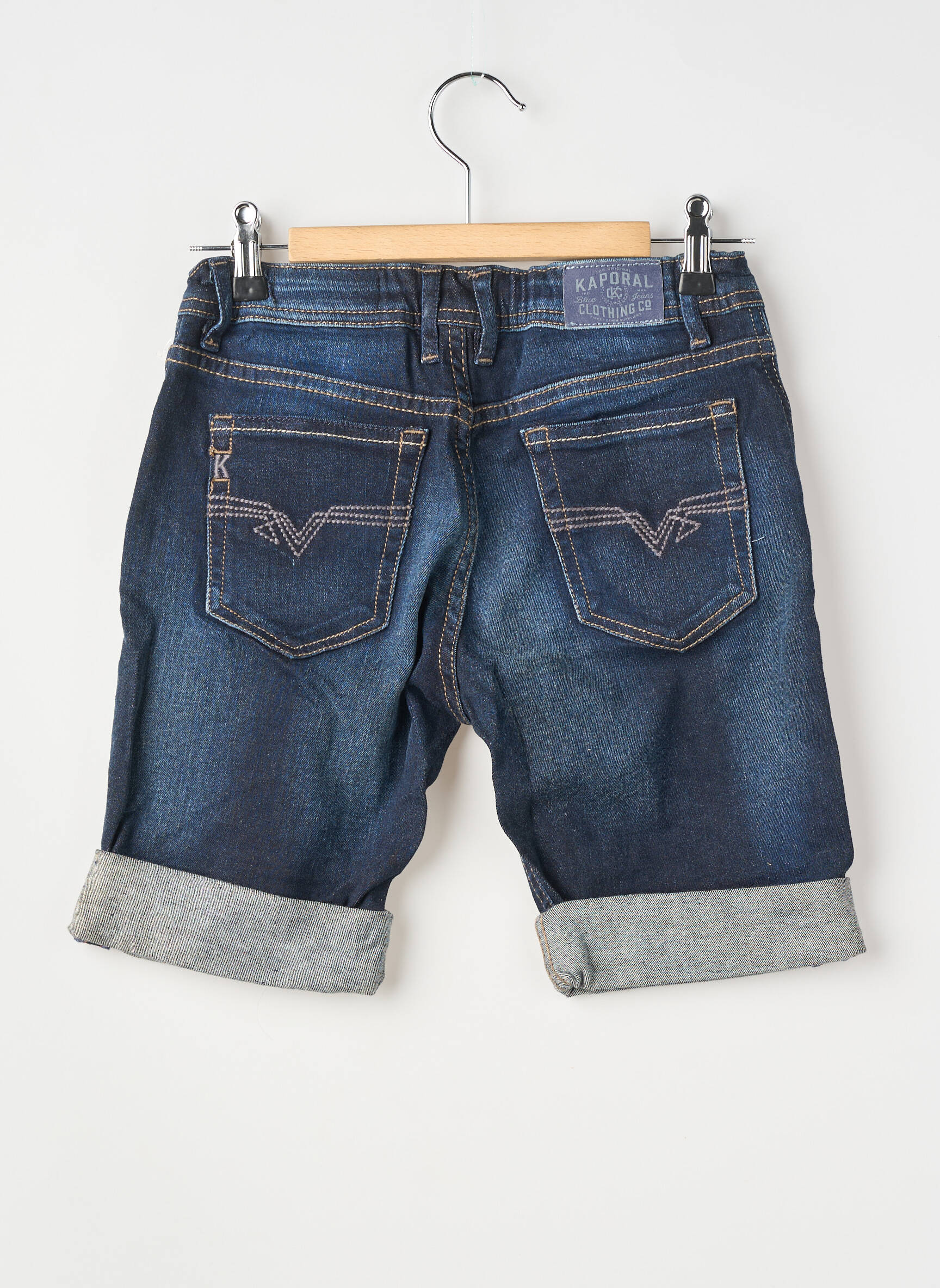 Bermuda tissage denim taille ajustable bleu KAPORAL garçon