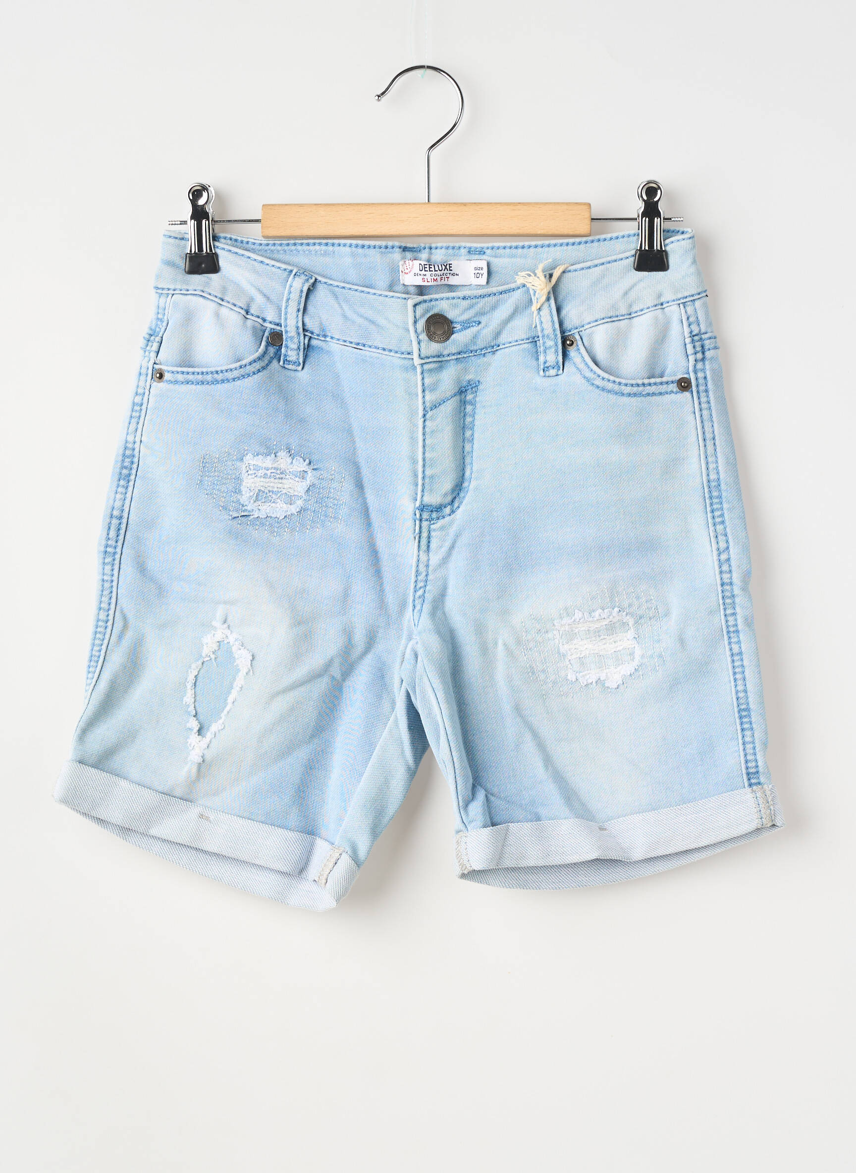 Bermuda tissage denim taille ajustable bleu DEELUXE garçon