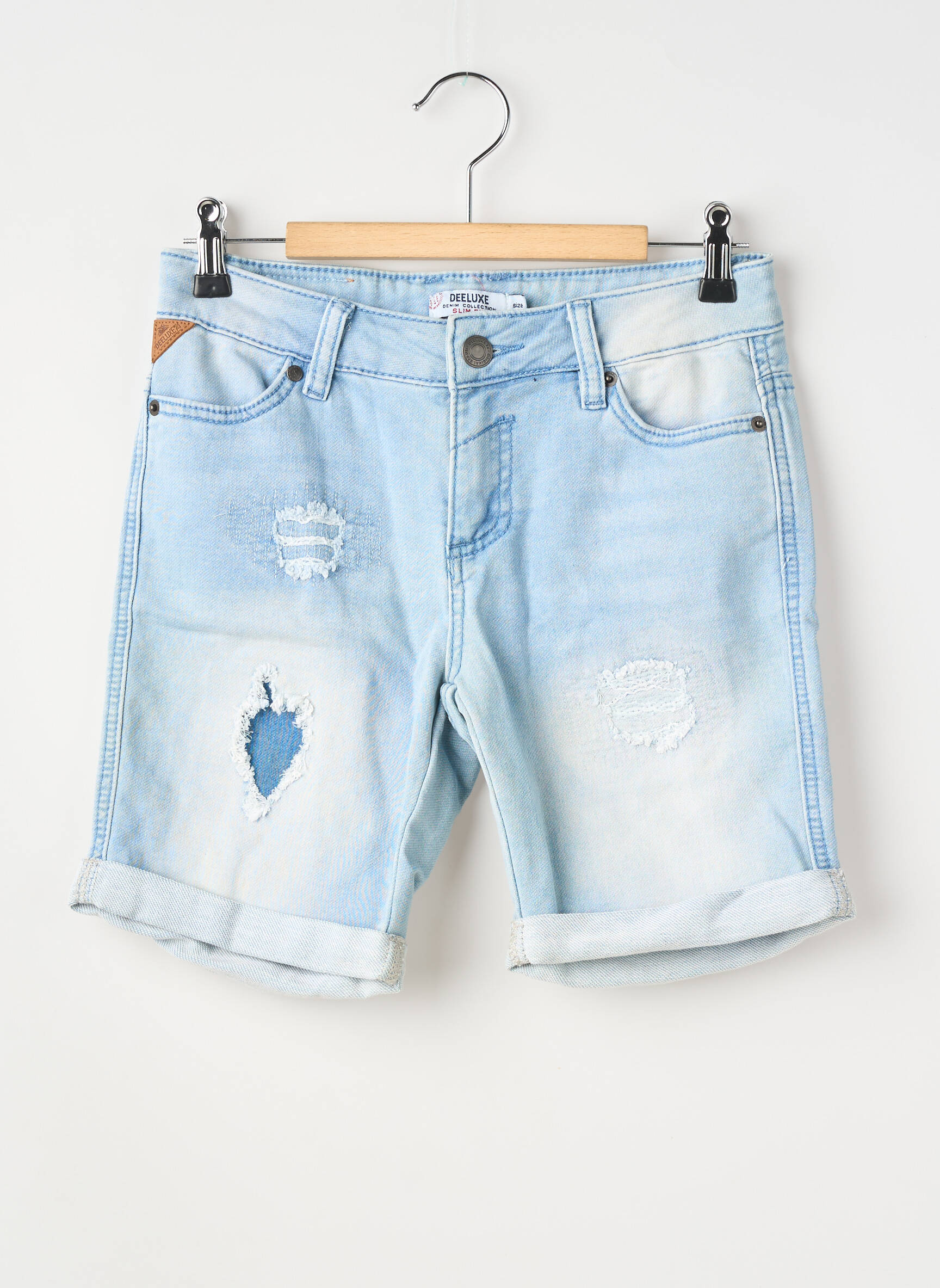 Bermuda tissage denim taille ajustable bleu DEELUXE garçon