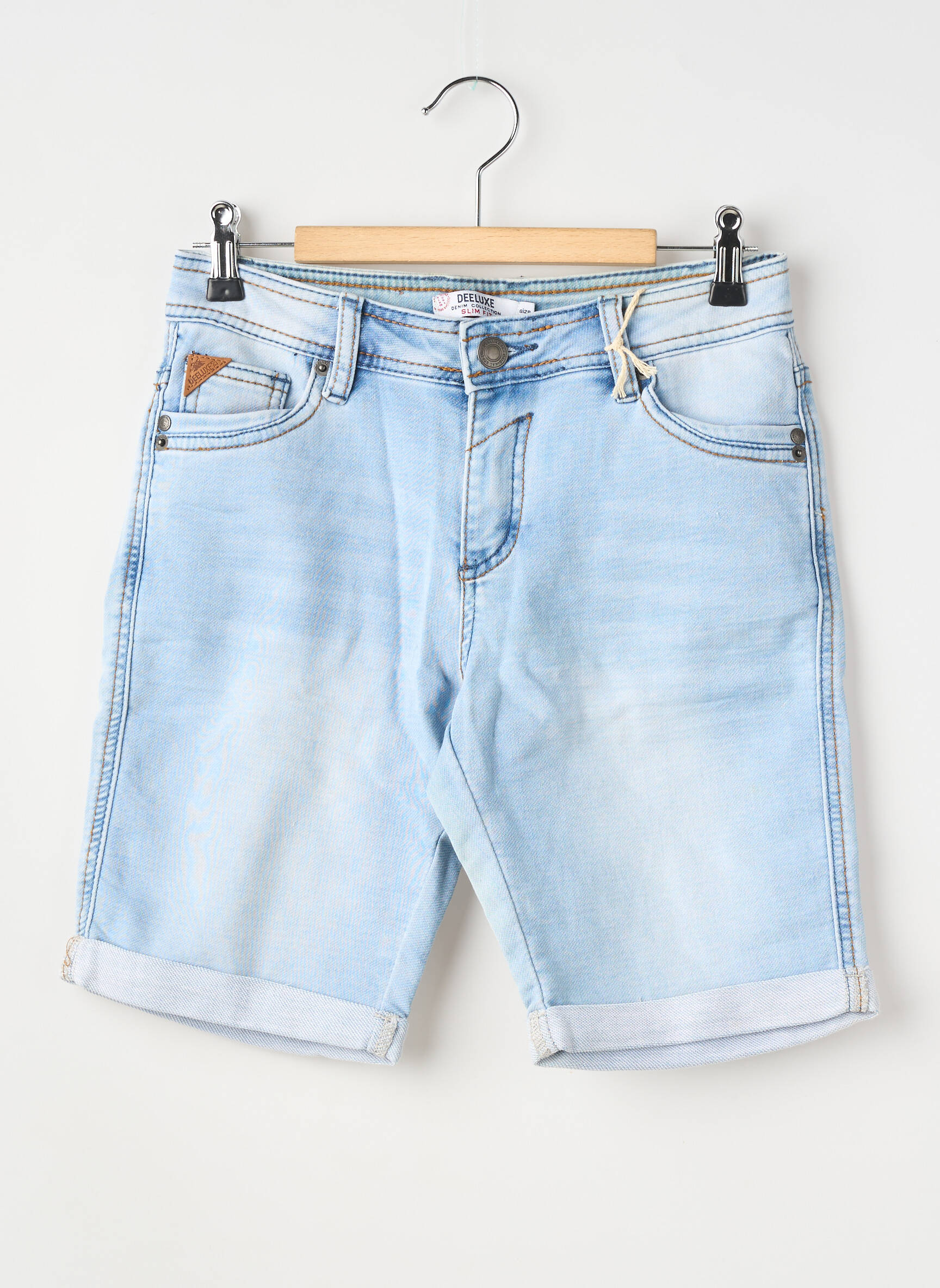 Bermuda tissage denim taille ajustable bleu DEELUXE garçon