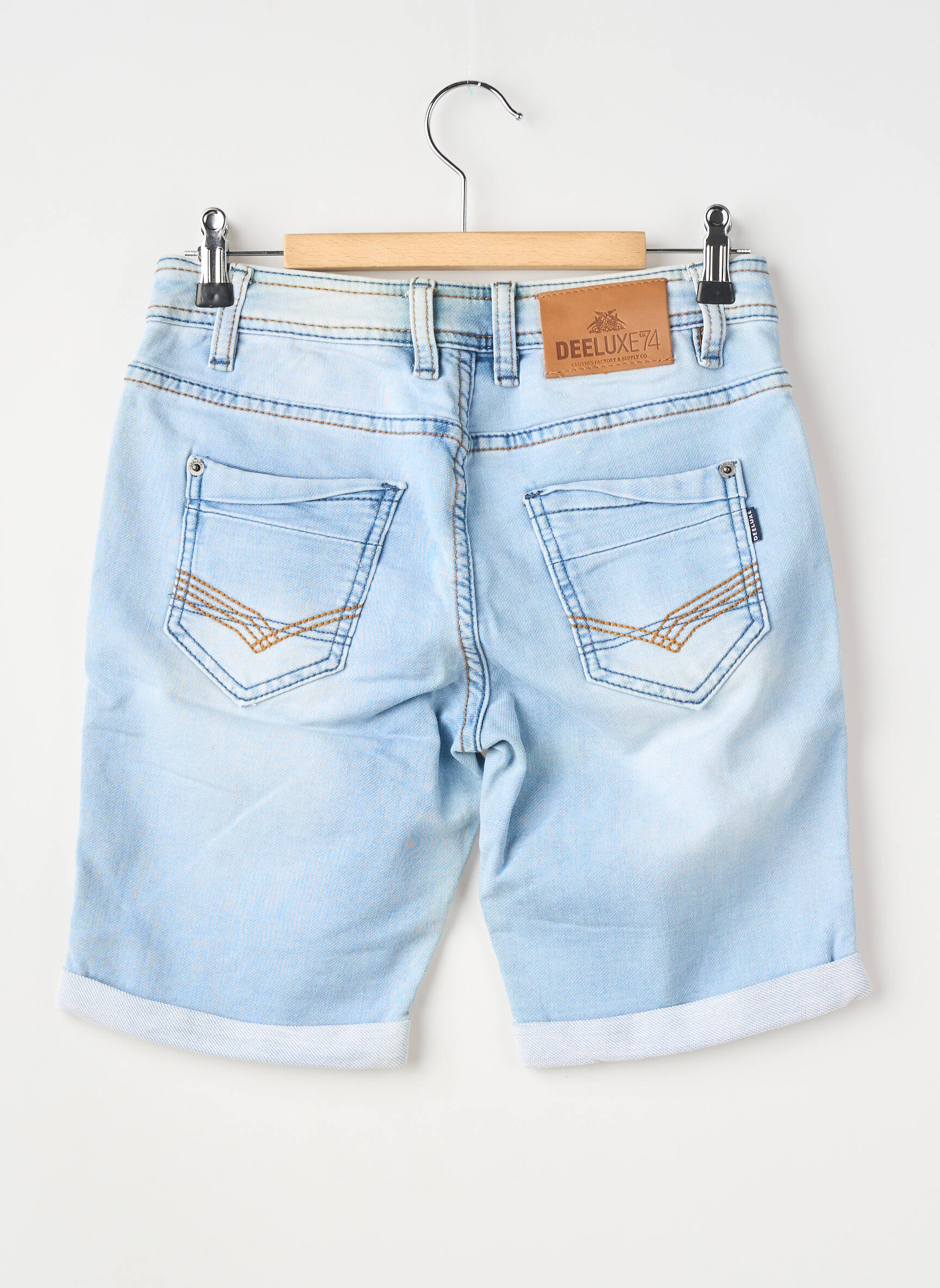 Bermuda tissage denim taille ajustable bleu DEELUXE garçon