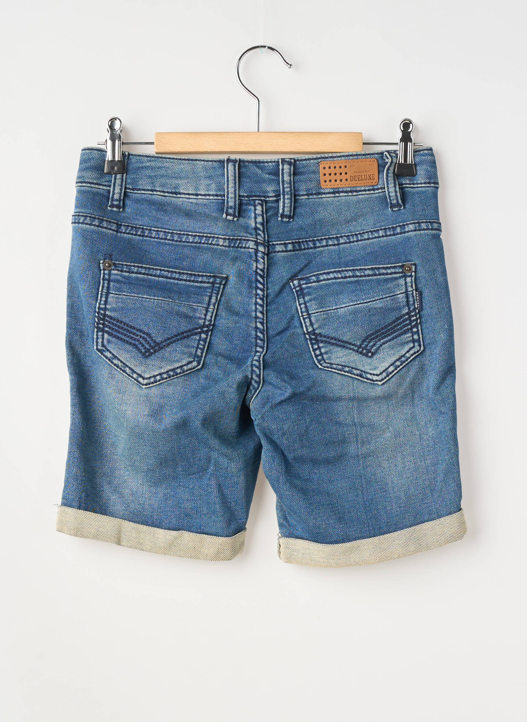 Bermuda tissage denim taille ajustable bleu DEELUXE garçon