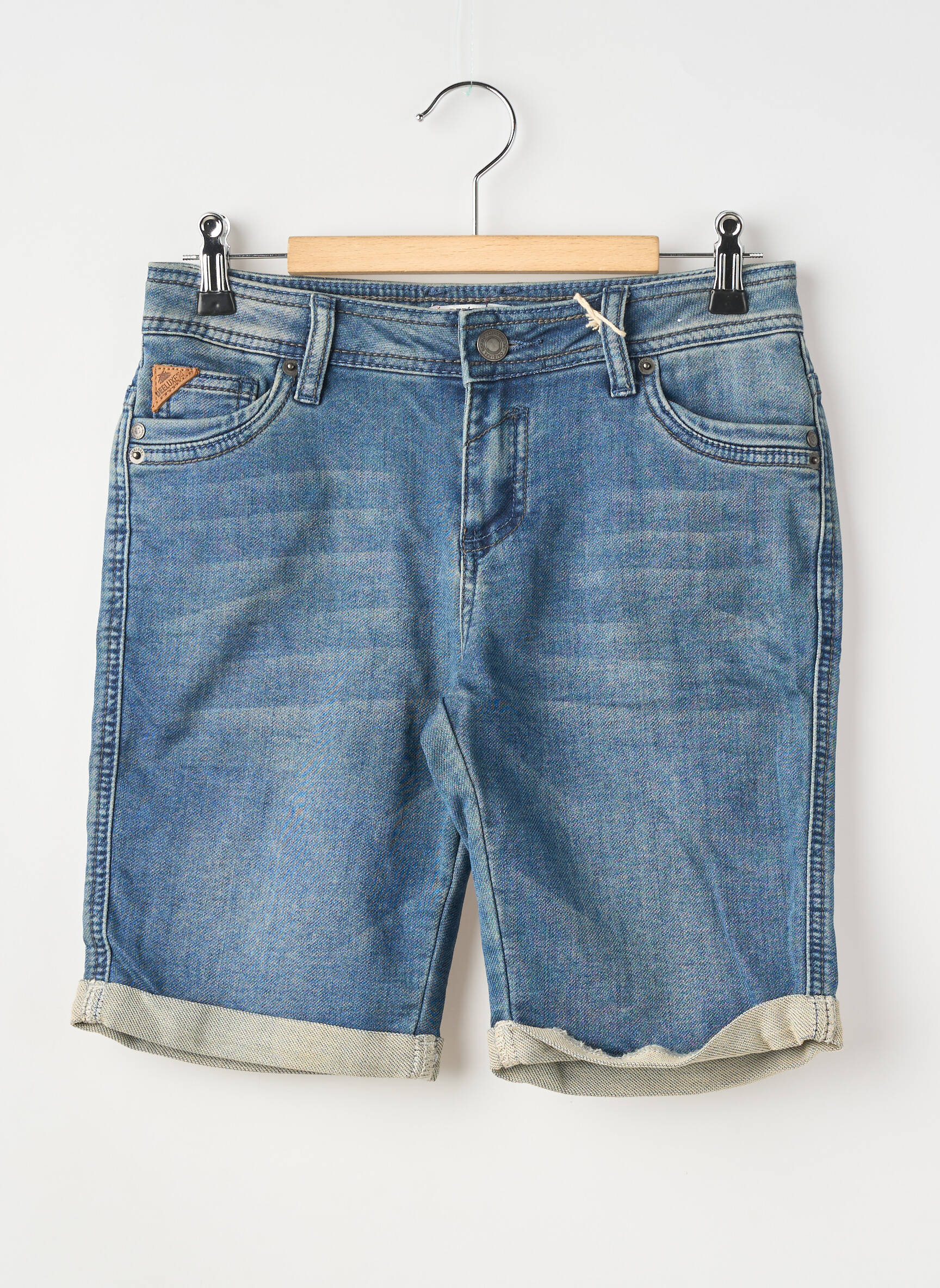 Bermuda tissage denim taille ajustable bleu DEELUXE garçon