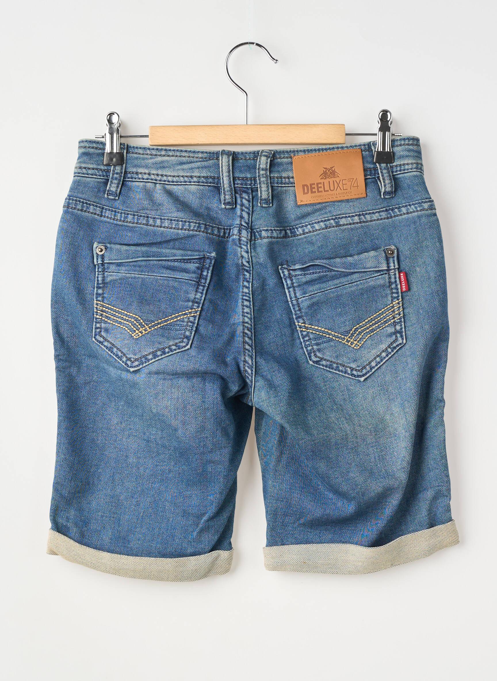 Bermuda tissage denim taille ajustable bleu DEELUXE garçon
