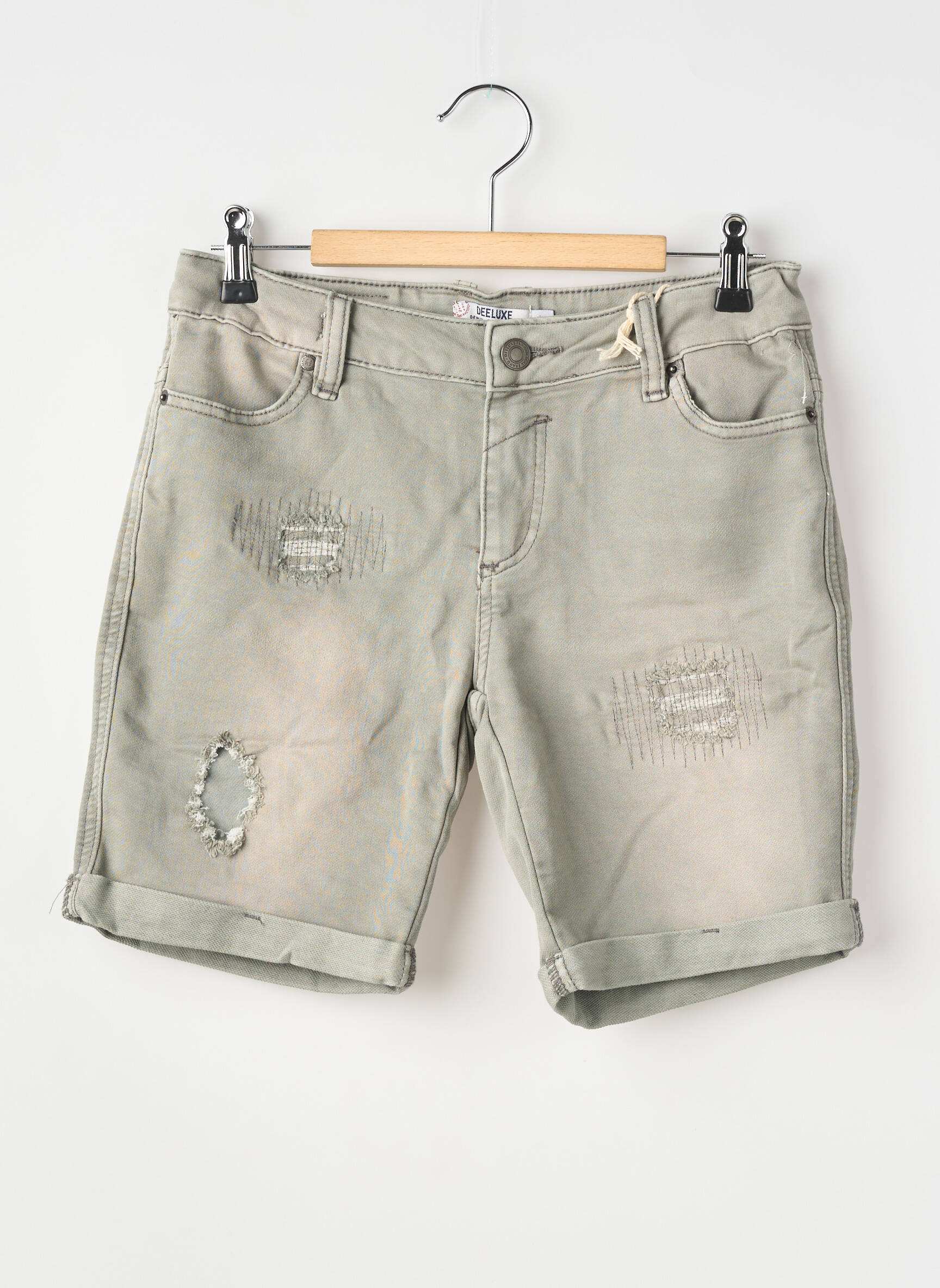 Bermuda tissage denim taille ajustable gris DEELUXE garçon