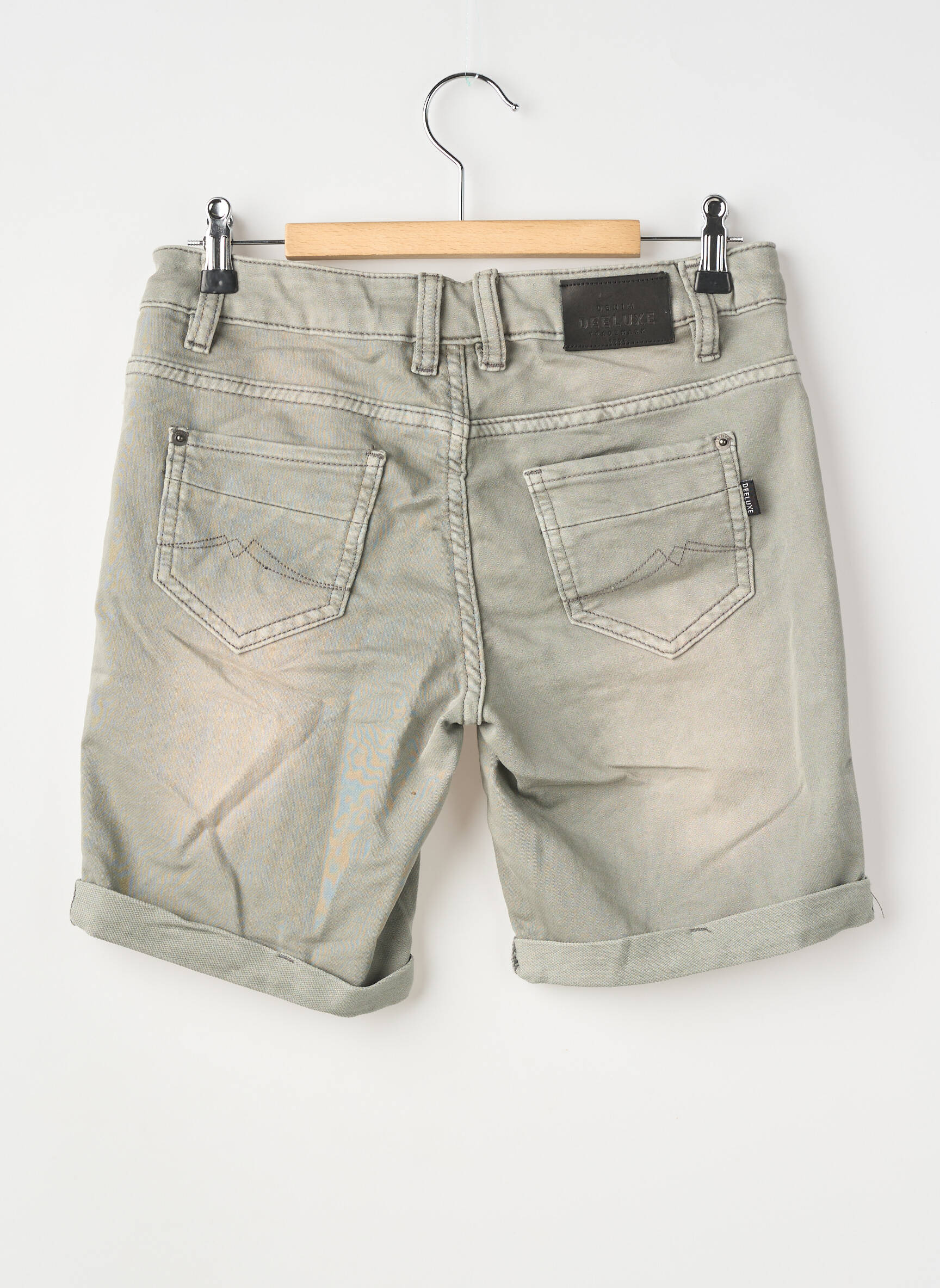 Bermuda tissage denim taille ajustable gris DEELUXE garçon