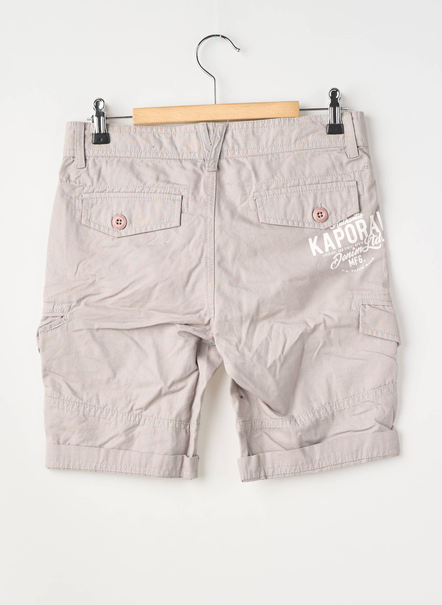 Bermuda fermeture zippée sous rabat boutonné taille ajustable gris KAPORAL garçon