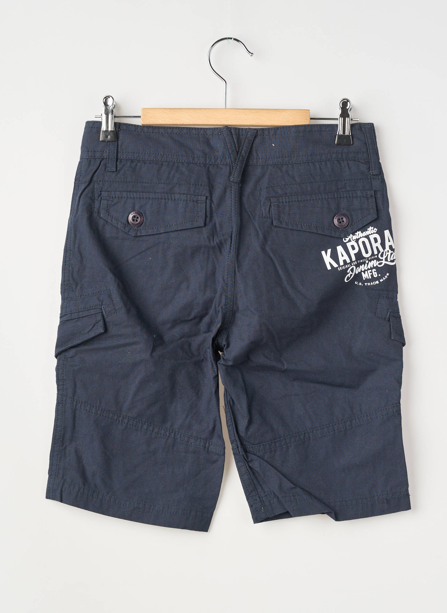 Bermuda fermeture zippée sous rabat boutonné taille ajustable bleu KAPORAL garçon