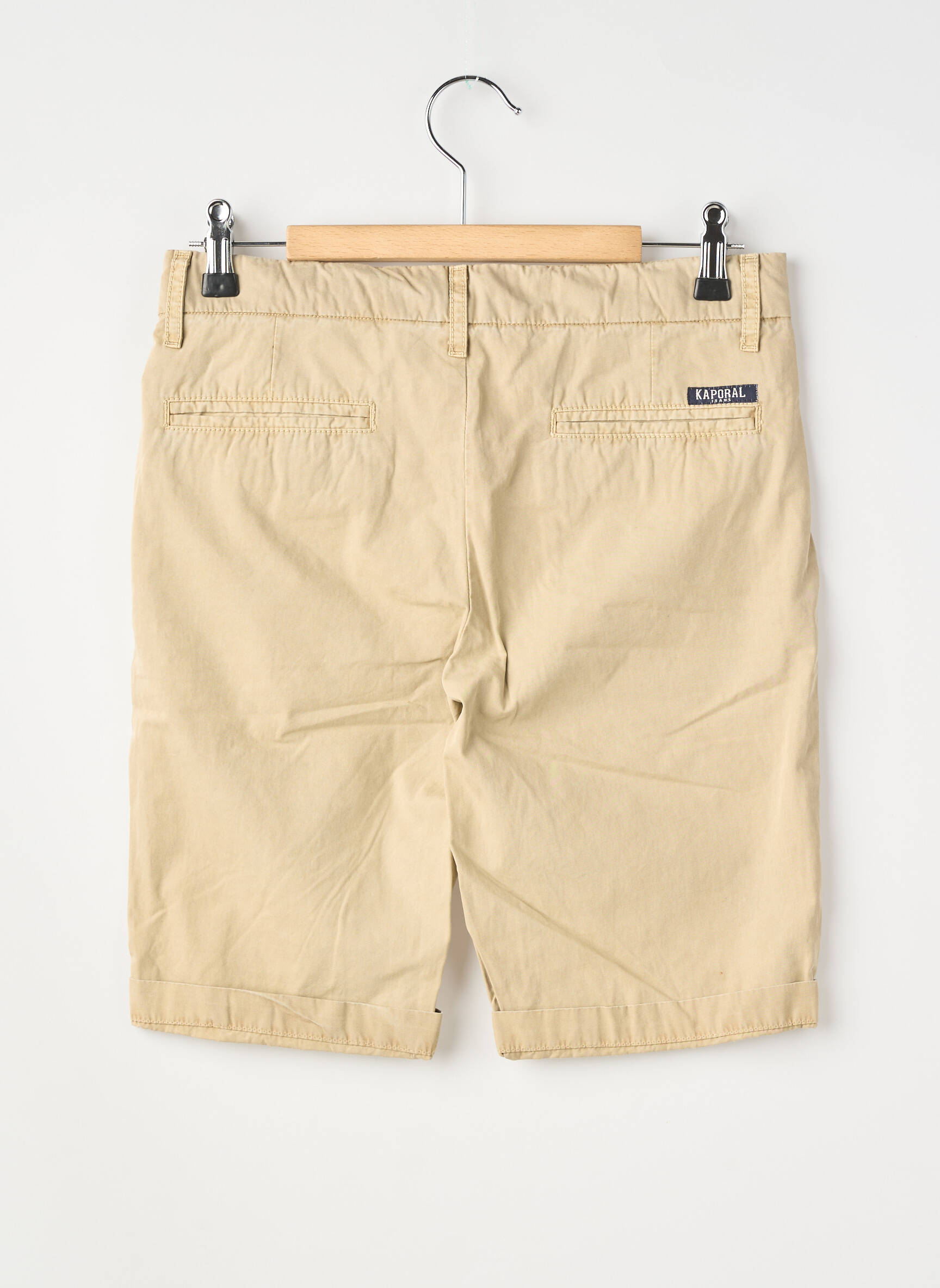 Bermuda fermeture zippée sous rabat boutonné taille ajustable beige KAPORAL garçon