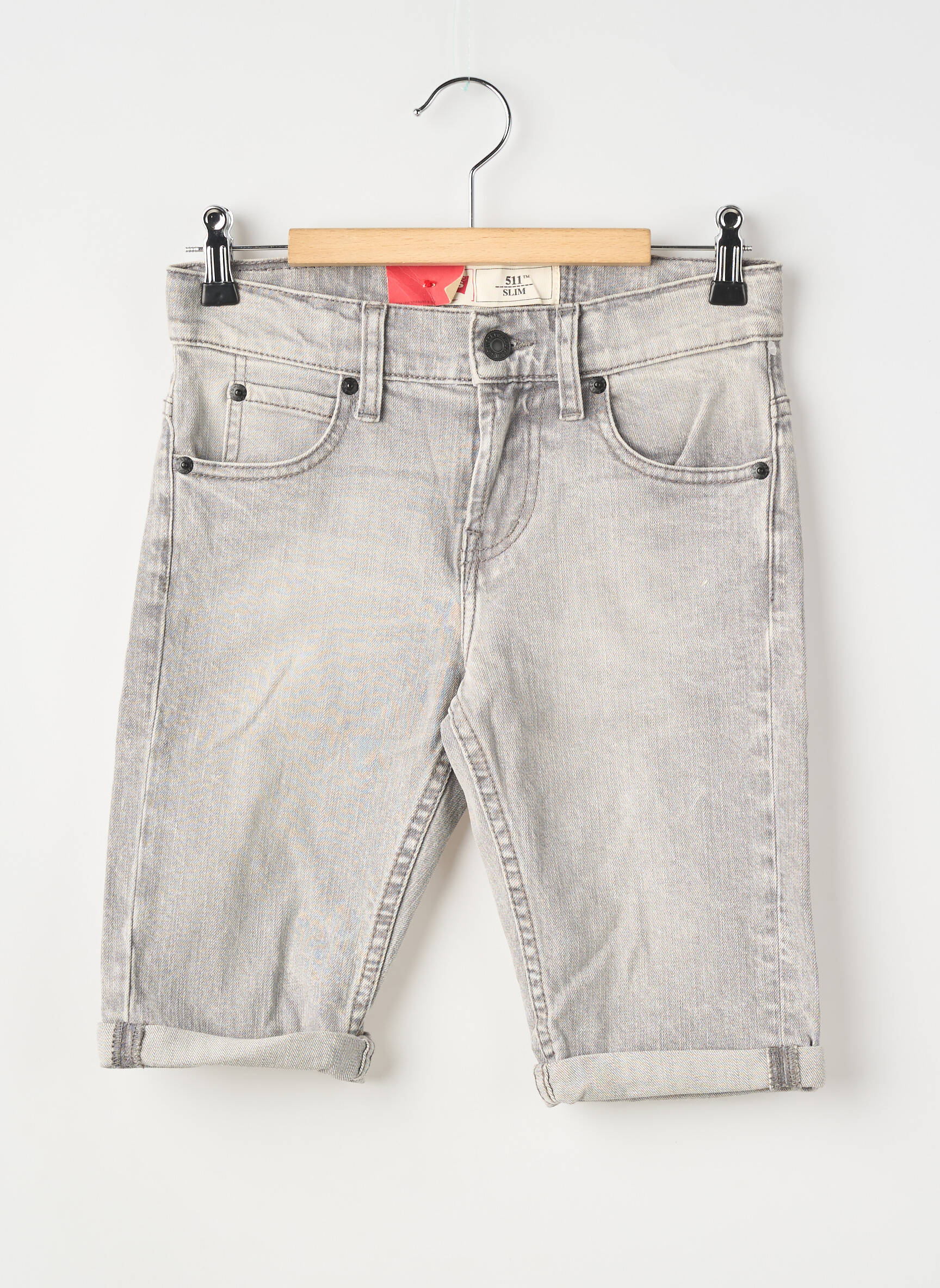 Bermuda tissage denim taille ajustable gris LEVI'S garçon