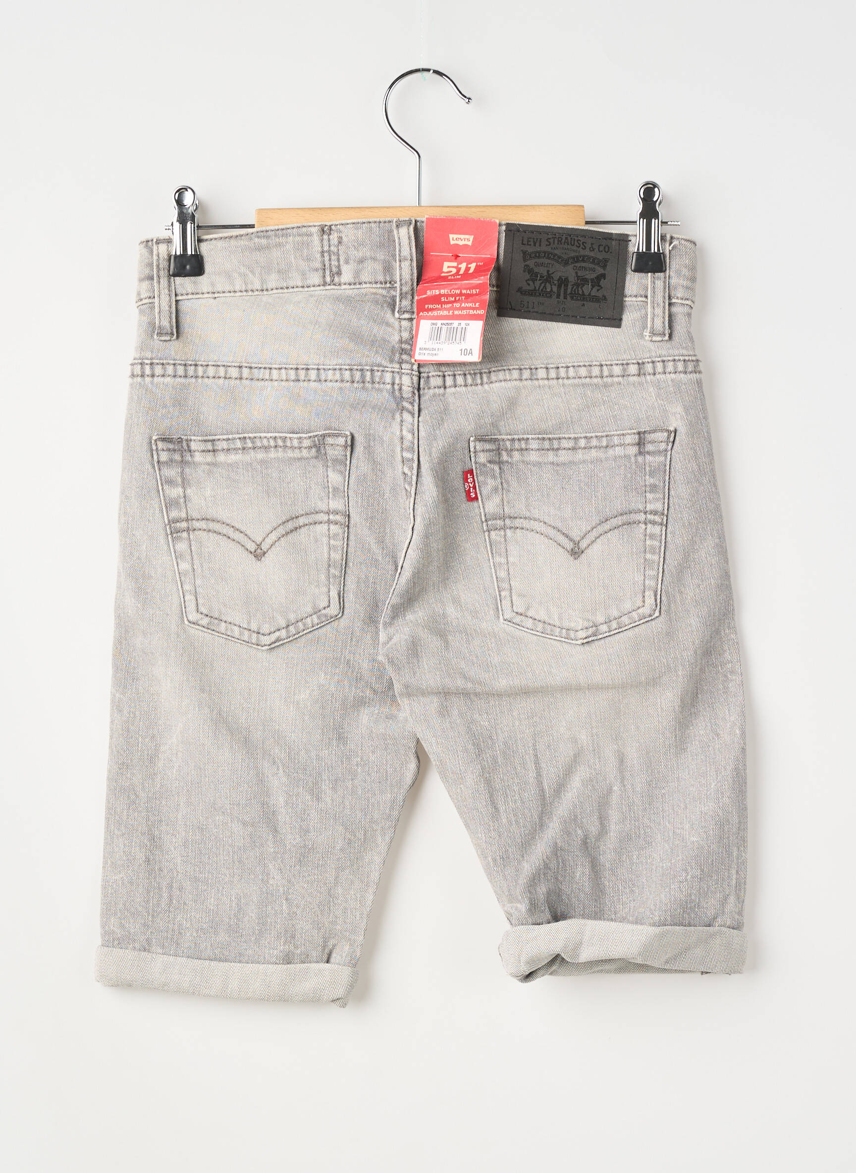 Bermuda tissage denim taille ajustable gris LEVI'S garçon