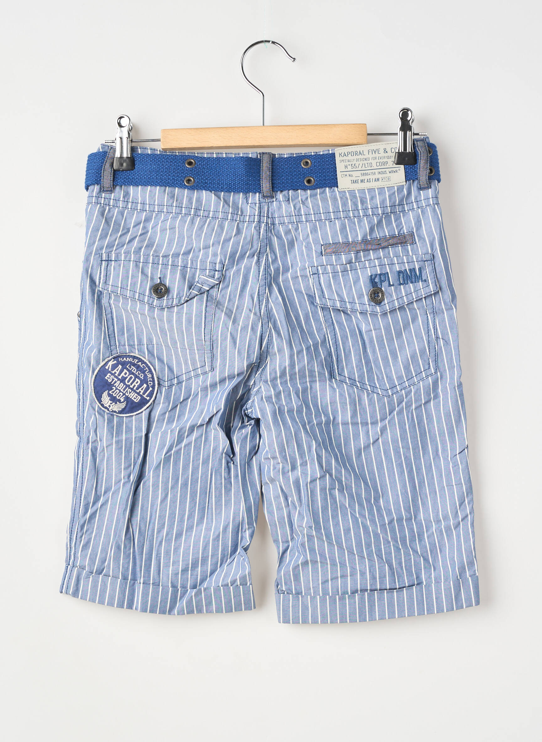 Bermuda finition revers taille ajustable bleu KAPORAL garçon