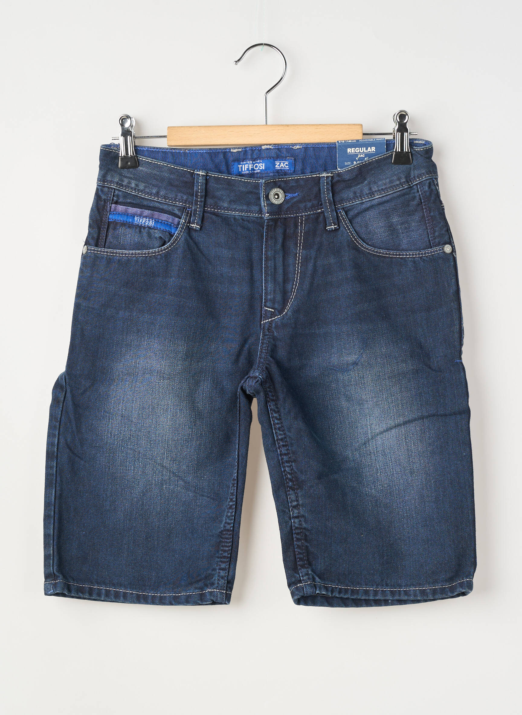 Bermuda tissage denim taille ajustable bleu TIFFOSI garçon