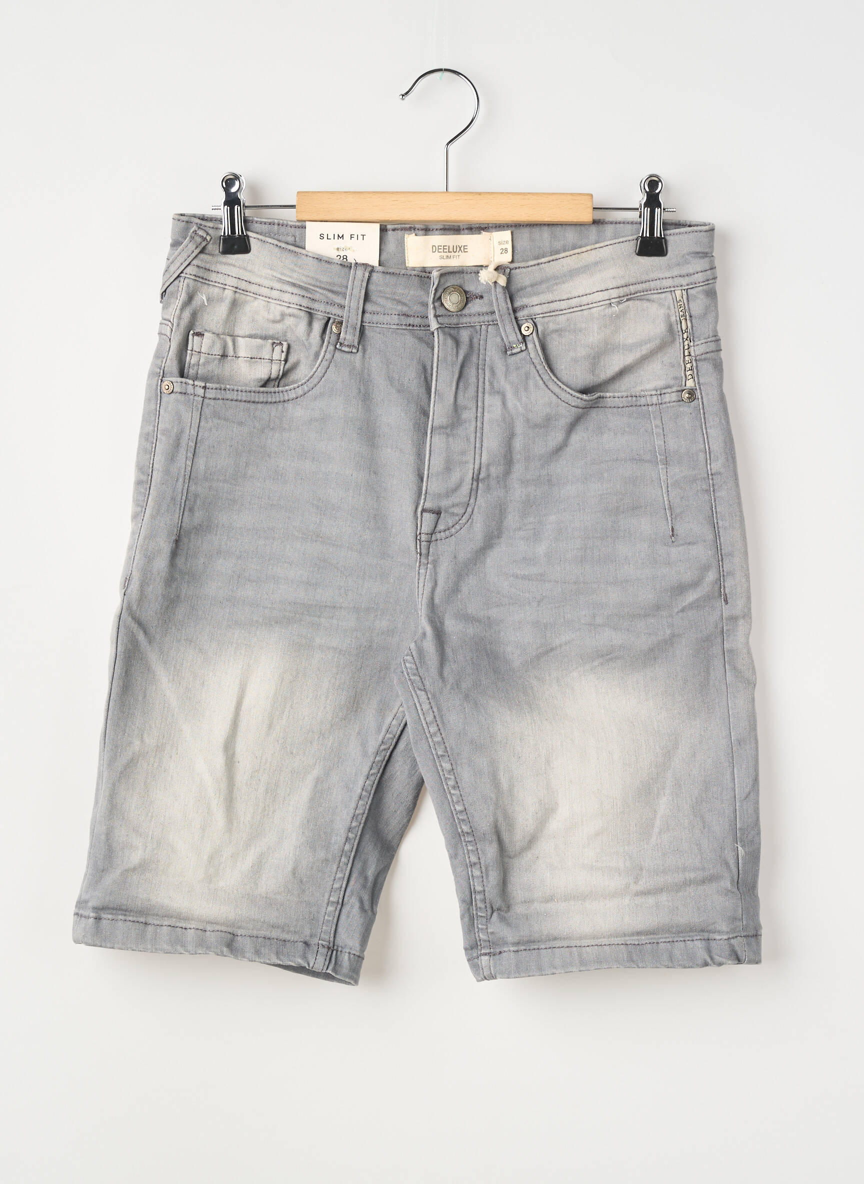 Bermuda tissage denim taille normale gris DEELUXE homme