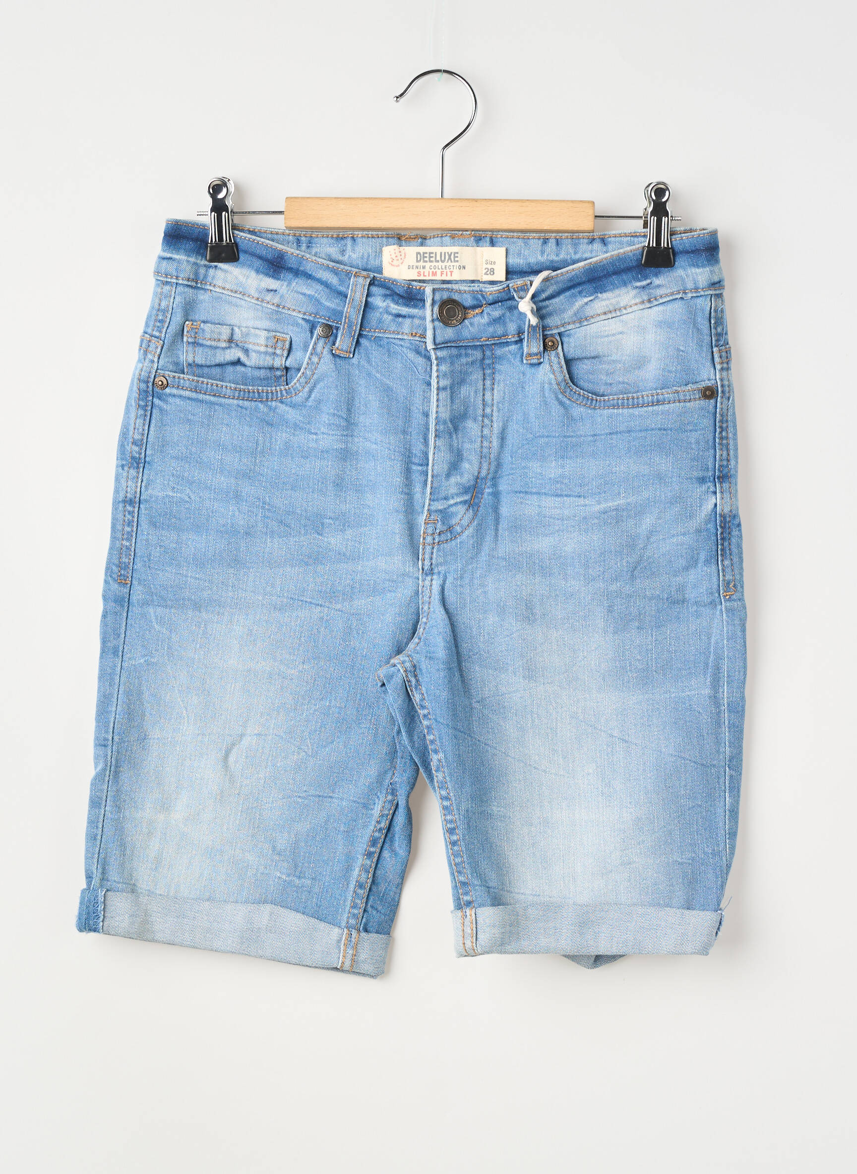 Short fermeture zippée sous rabat boutonné taille normale bleu DEELUXE homme