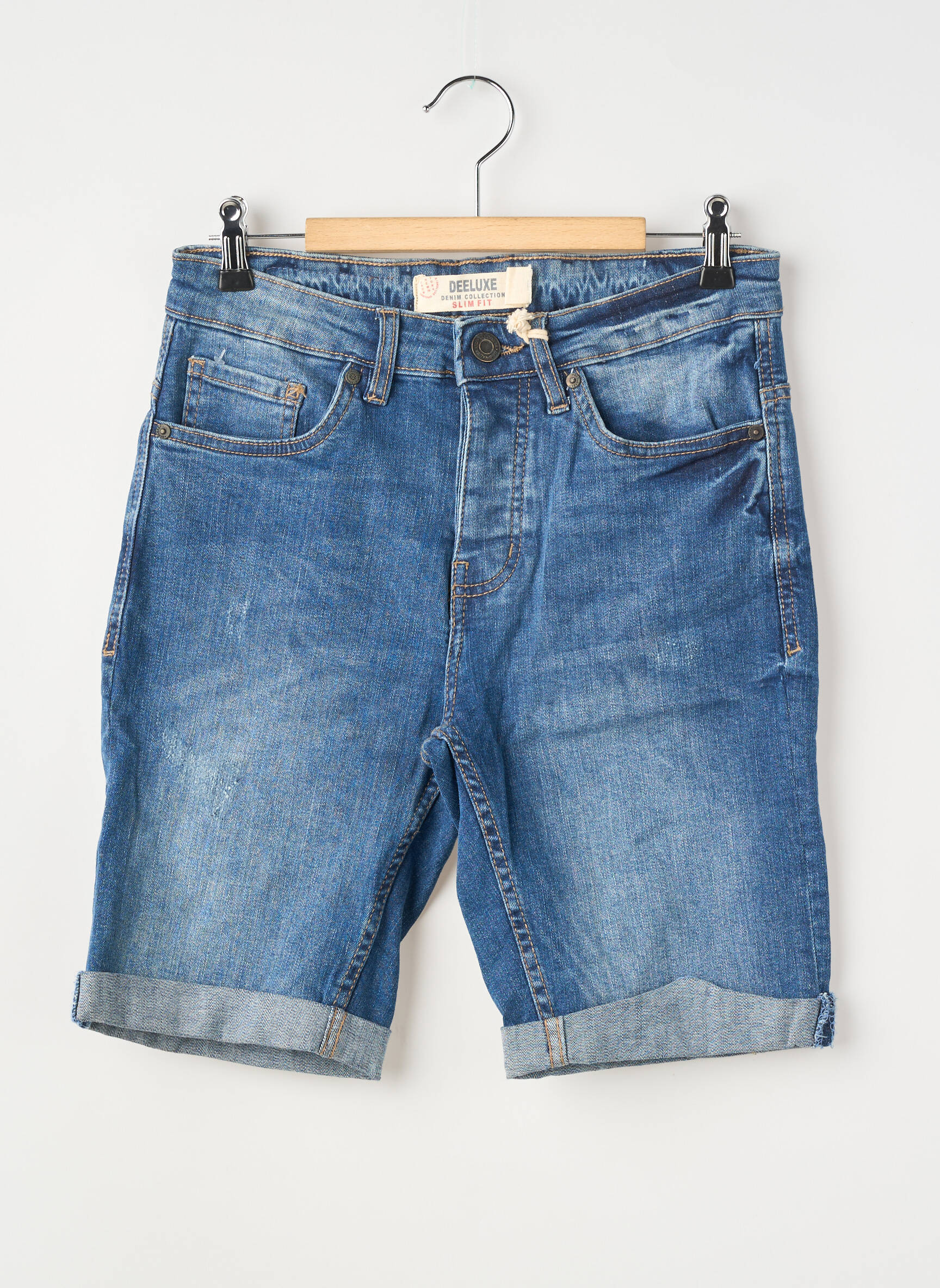 Short fermeture zippée sous rabat boutonné taille normale bleu DEELUXE homme