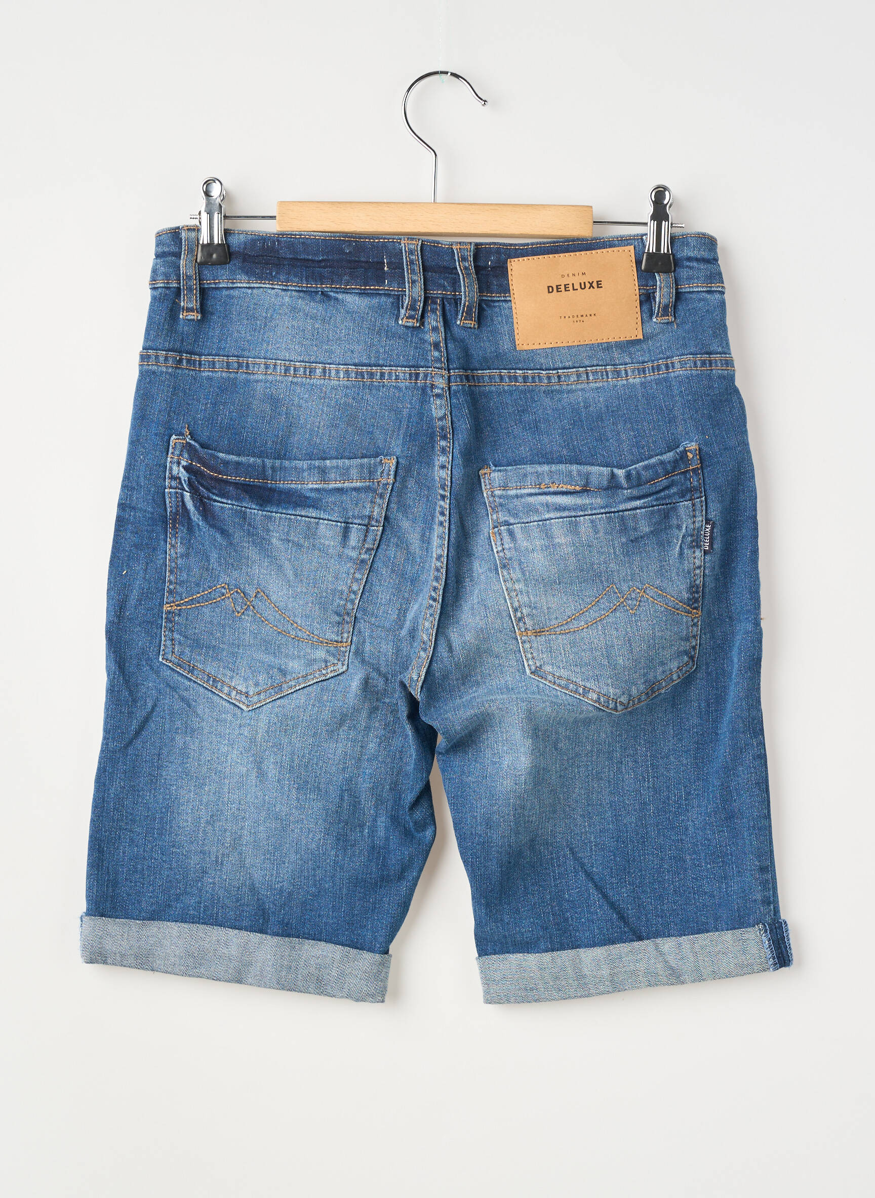 Short fermeture zippée sous rabat boutonné taille normale bleu DEELUXE homme
